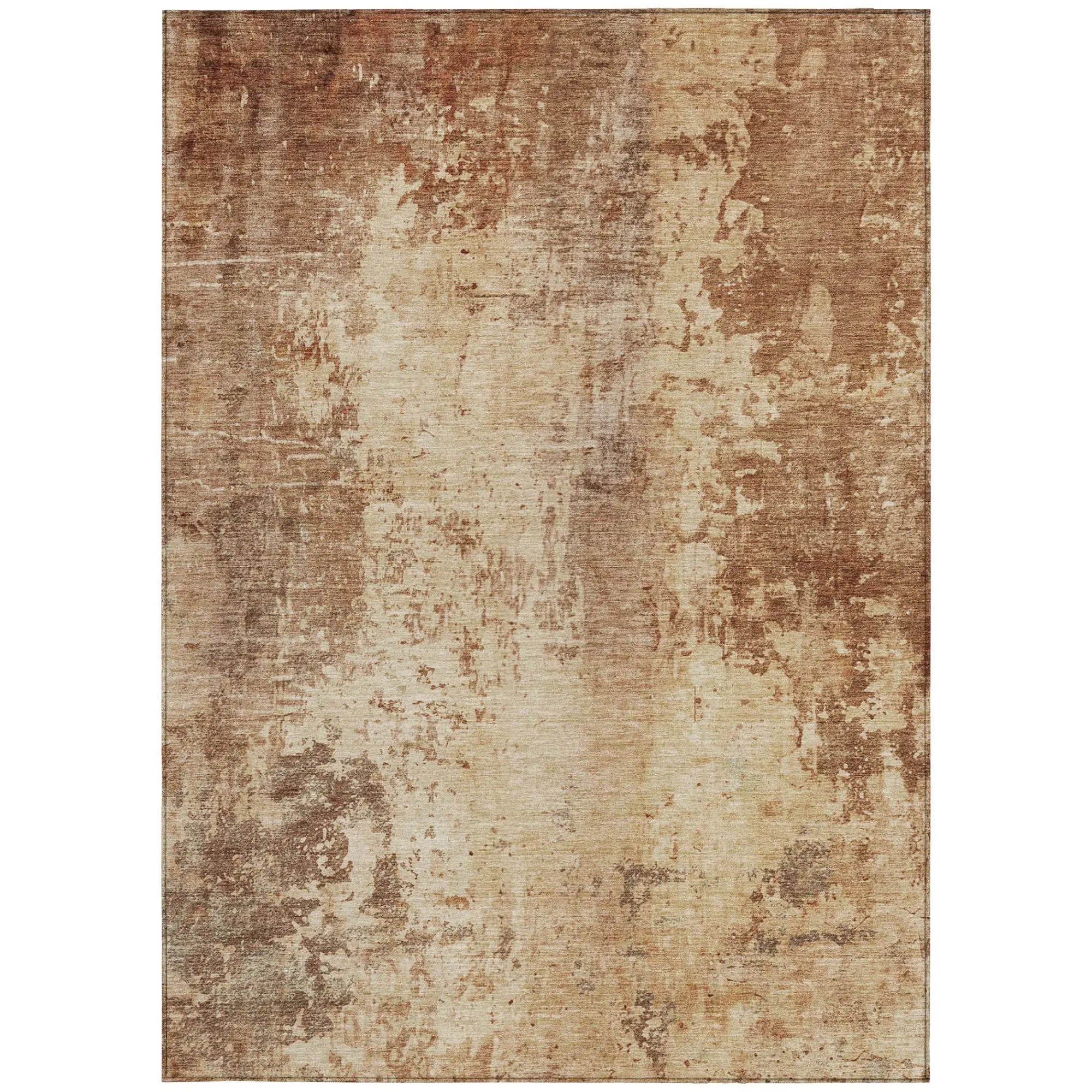 9' X 12' Copper And Orange Abstract Washable Indoor Outdoor Area Rug Homeroots Outdoor