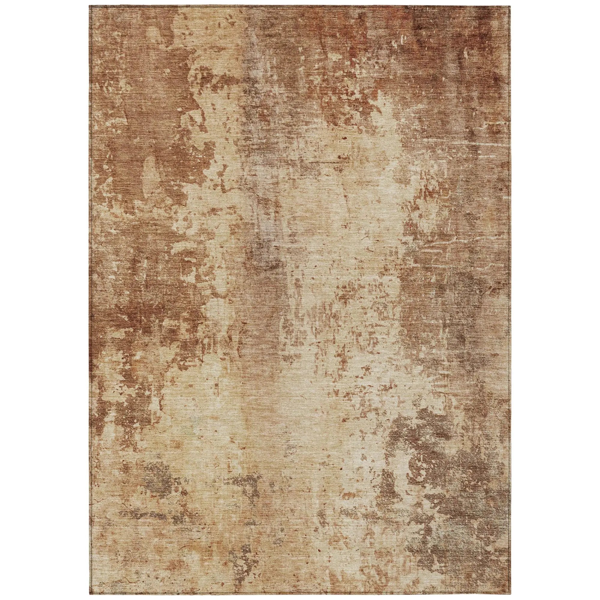 9' X 12' Copper And Orange Abstract Washable Indoor Outdoor Area Rug Homeroots Outdoor