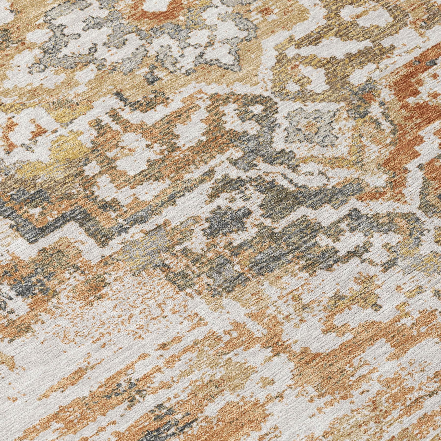 9' X 12' Copper And Orange Medallion Washable Indoor Outdoor Area Rug Homeroots Outdoor