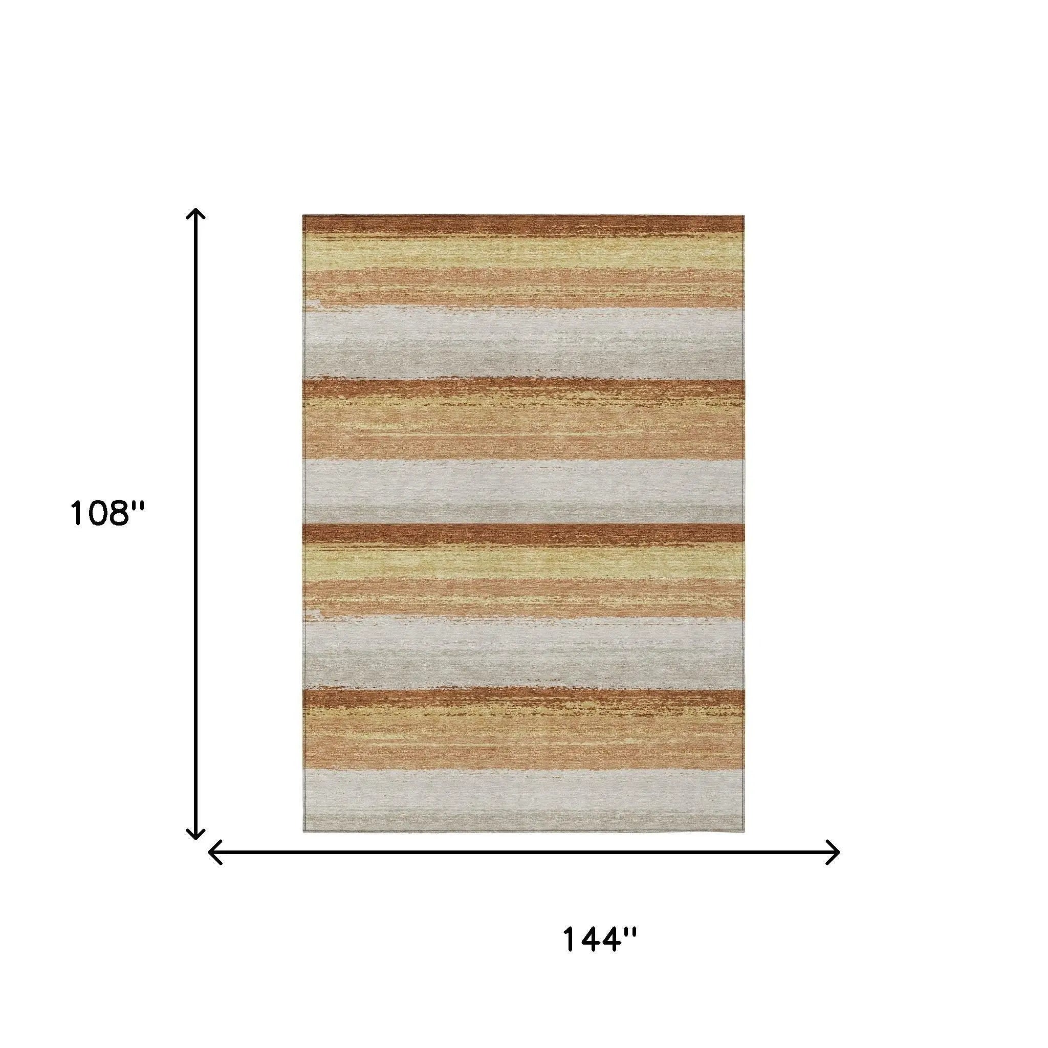 9' X 12' Copper And Purple Striped Washable Indoor Outdoor Area Rug Homeroots Outdoor