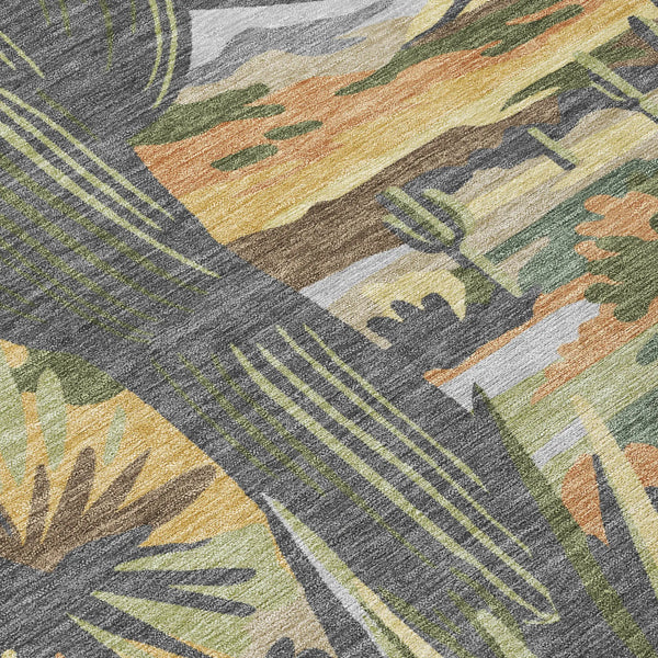9' X 12' Copper And Purple Trees Washable Indoor Outdoor Area Rug Homeroots Outdoor