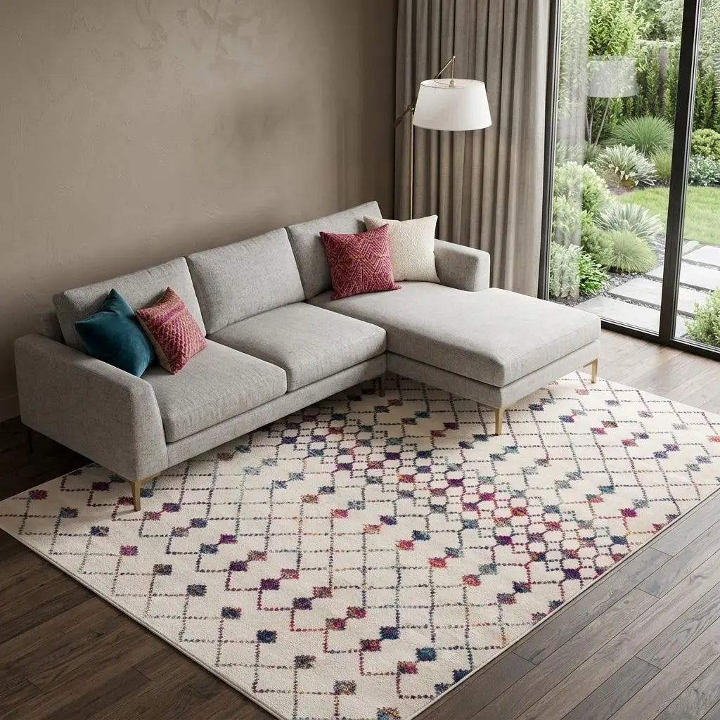 9' X 12' Cream And Blue Abstract Area Rug Homeroots Home Decor