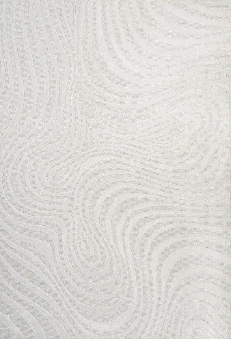 9' X 12' Cream And Ivory Abstract Indoor Outdoor Area Rug Homeroots Outdoor