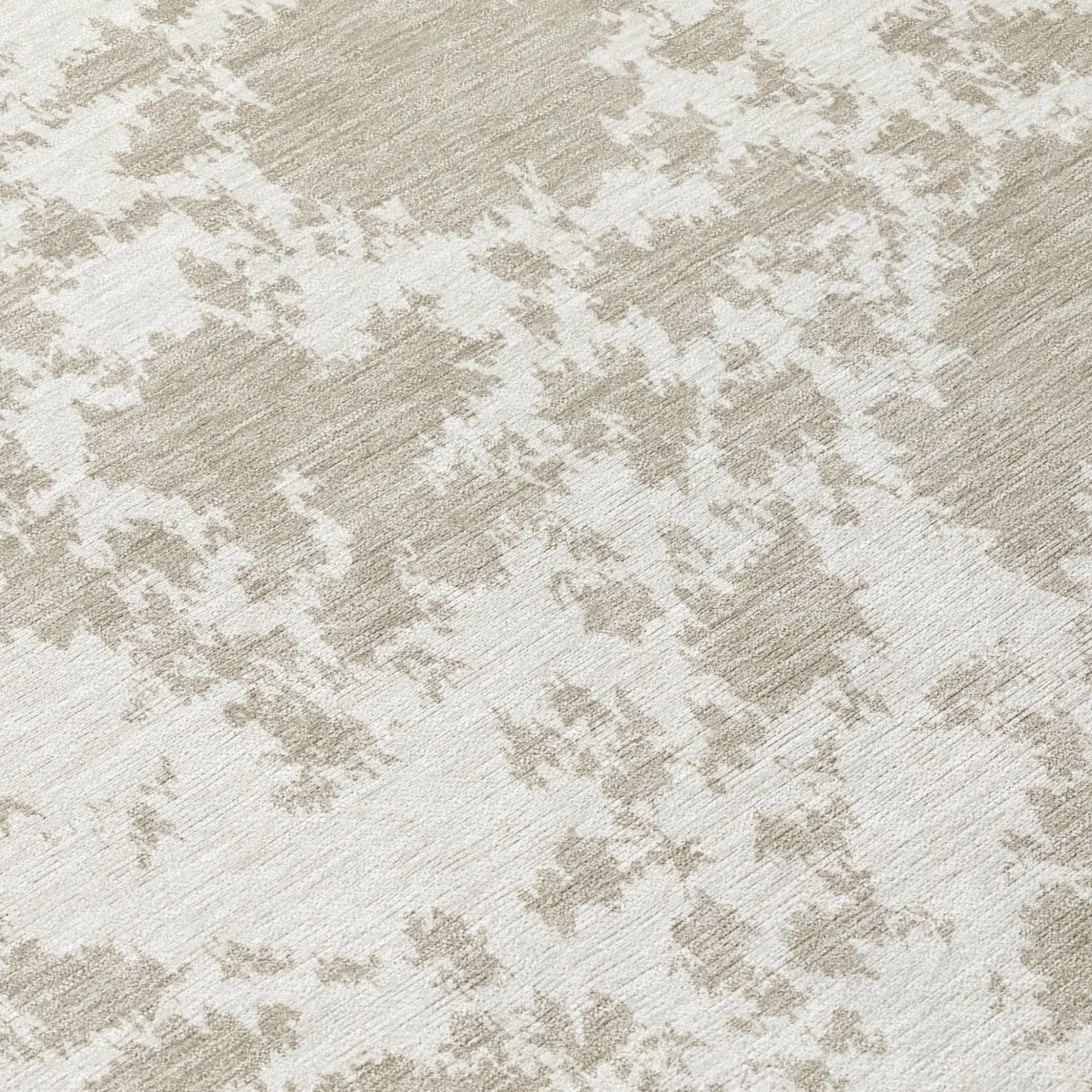 9' X 12' Cream And Ivory Abstract Washable Indoor Outdoor Area Rug Homeroots Outdoor