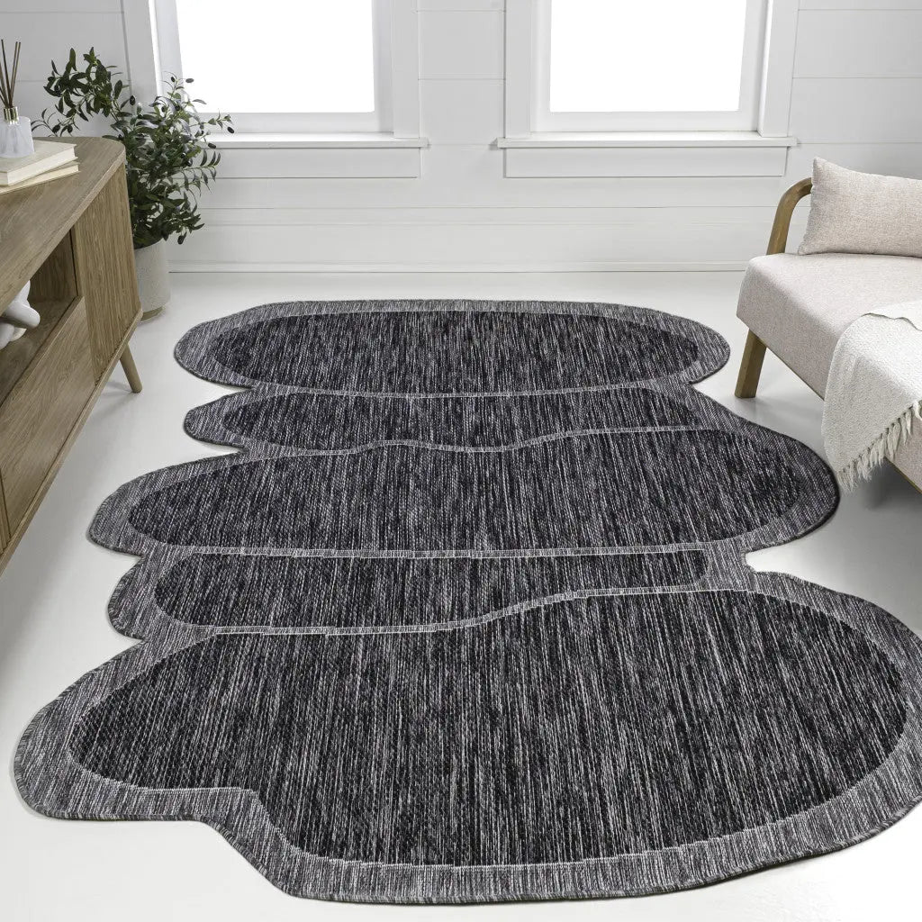 9' X 12' Dark Gray And Gray Medallion Indoor Outdoor Area Rug Homeroots Outdoor