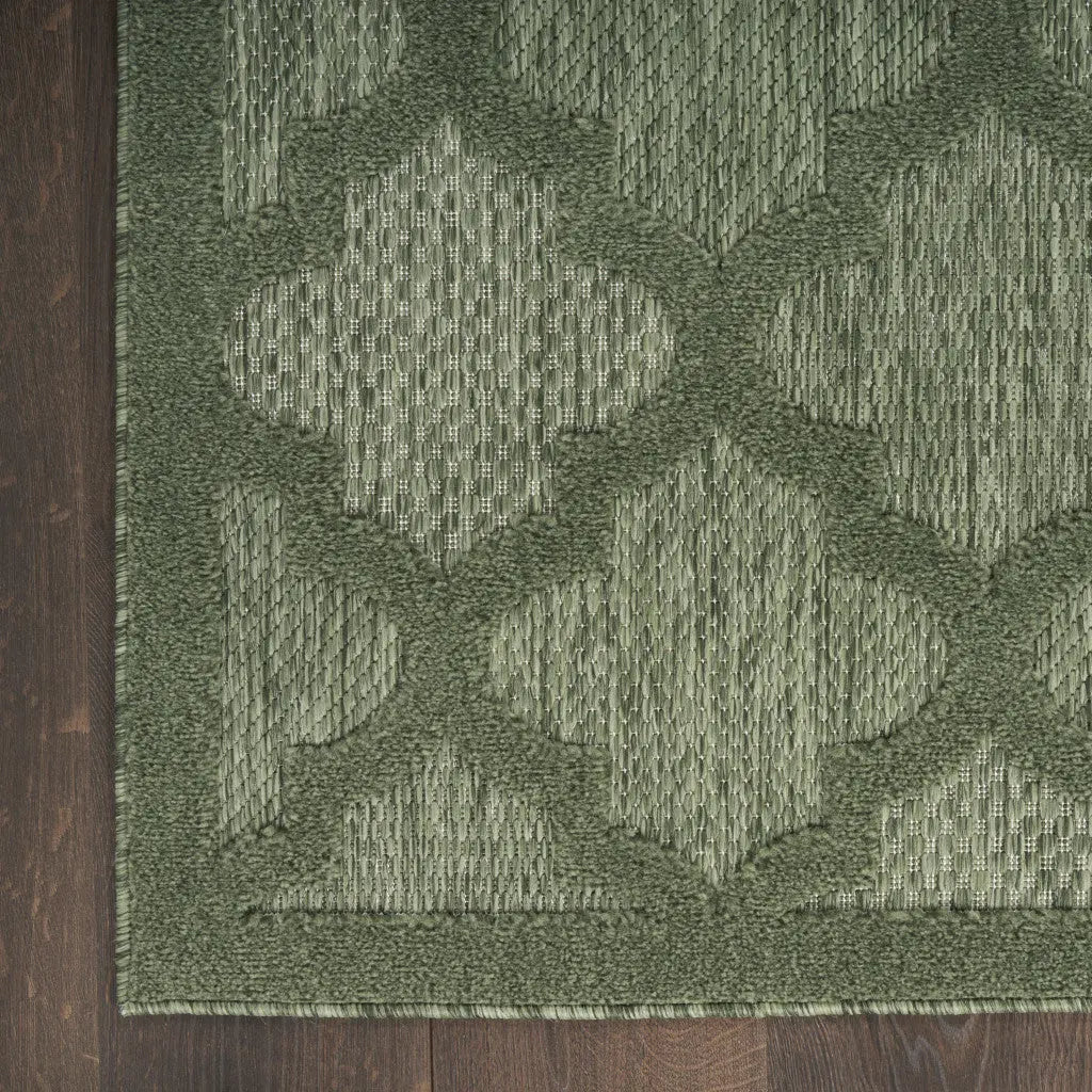 9' X 12' Dark Green And Light Green Trellis Indoor Outdoor Area Rug Homeroots Outdoor