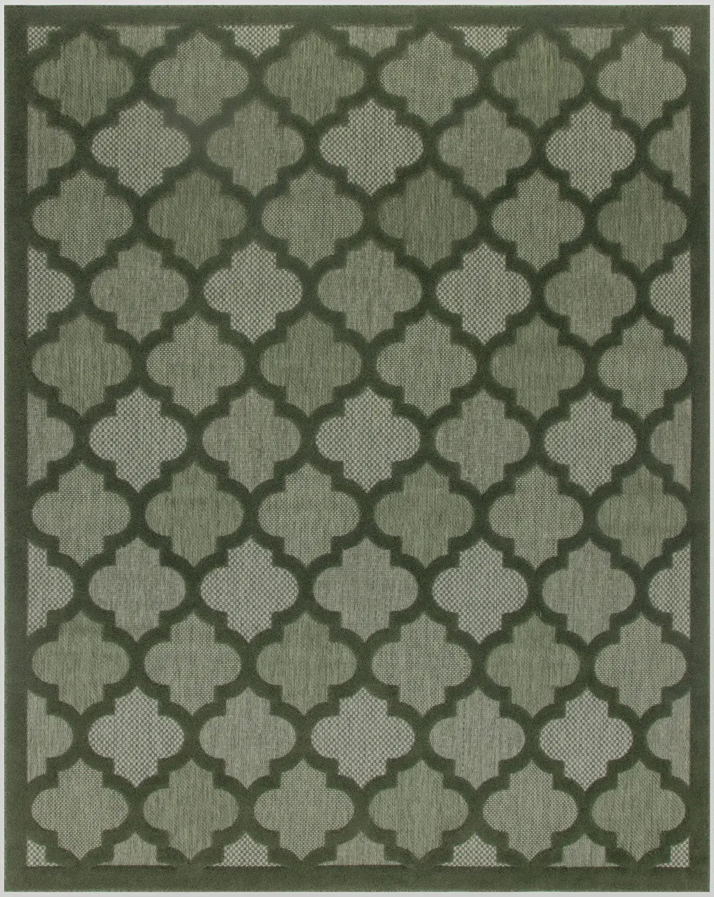 9' X 12' Dark Green And Light Green Trellis Indoor Outdoor Area Rug Homeroots Outdoor