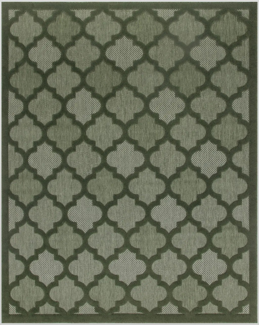 9' X 12' Dark Green And Light Green Trellis Indoor Outdoor Area Rug Homeroots Outdoor