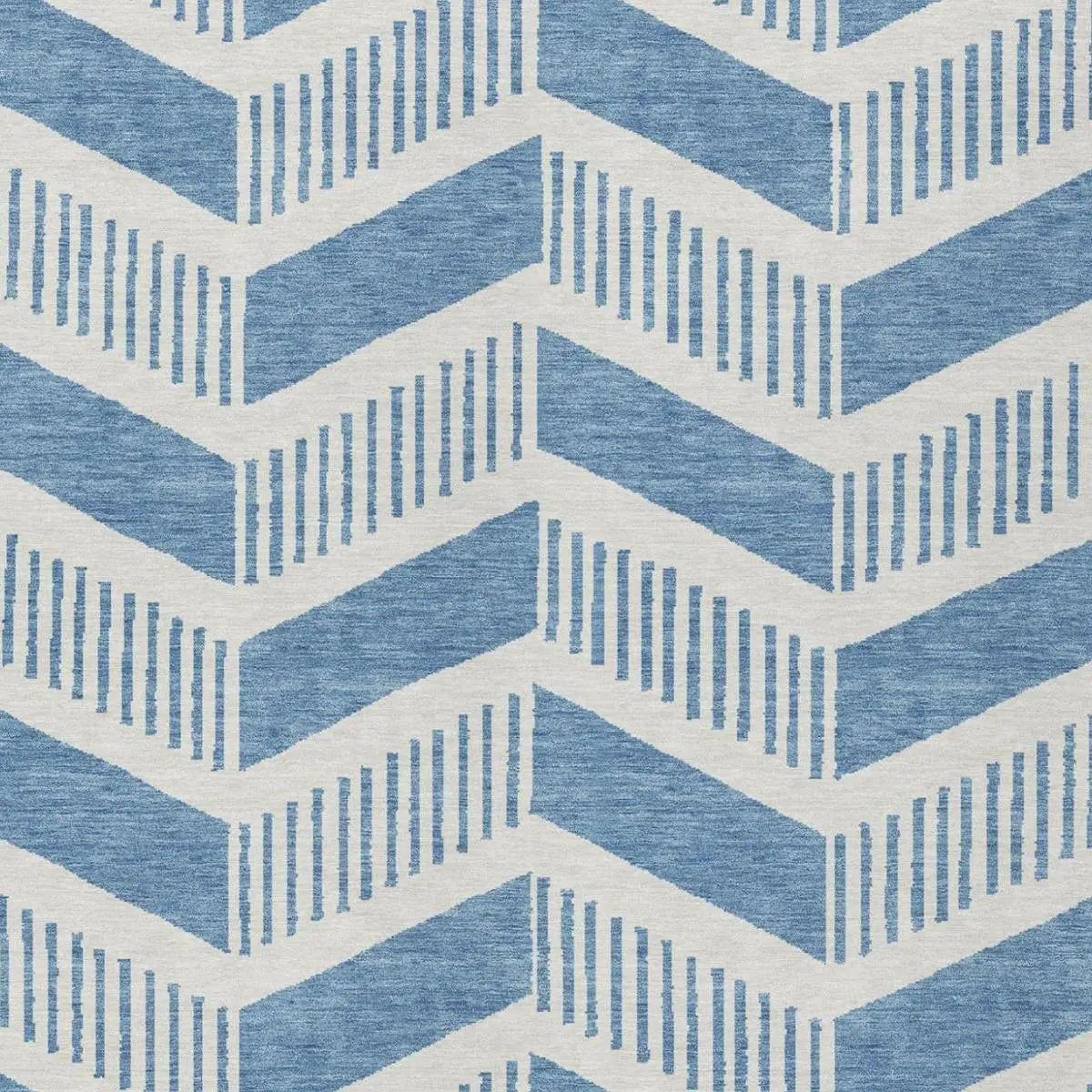 9' X 12' Denim Blue And Blue Geometric Washable Indoor Outdoor Area Rug Homeroots Outdoor