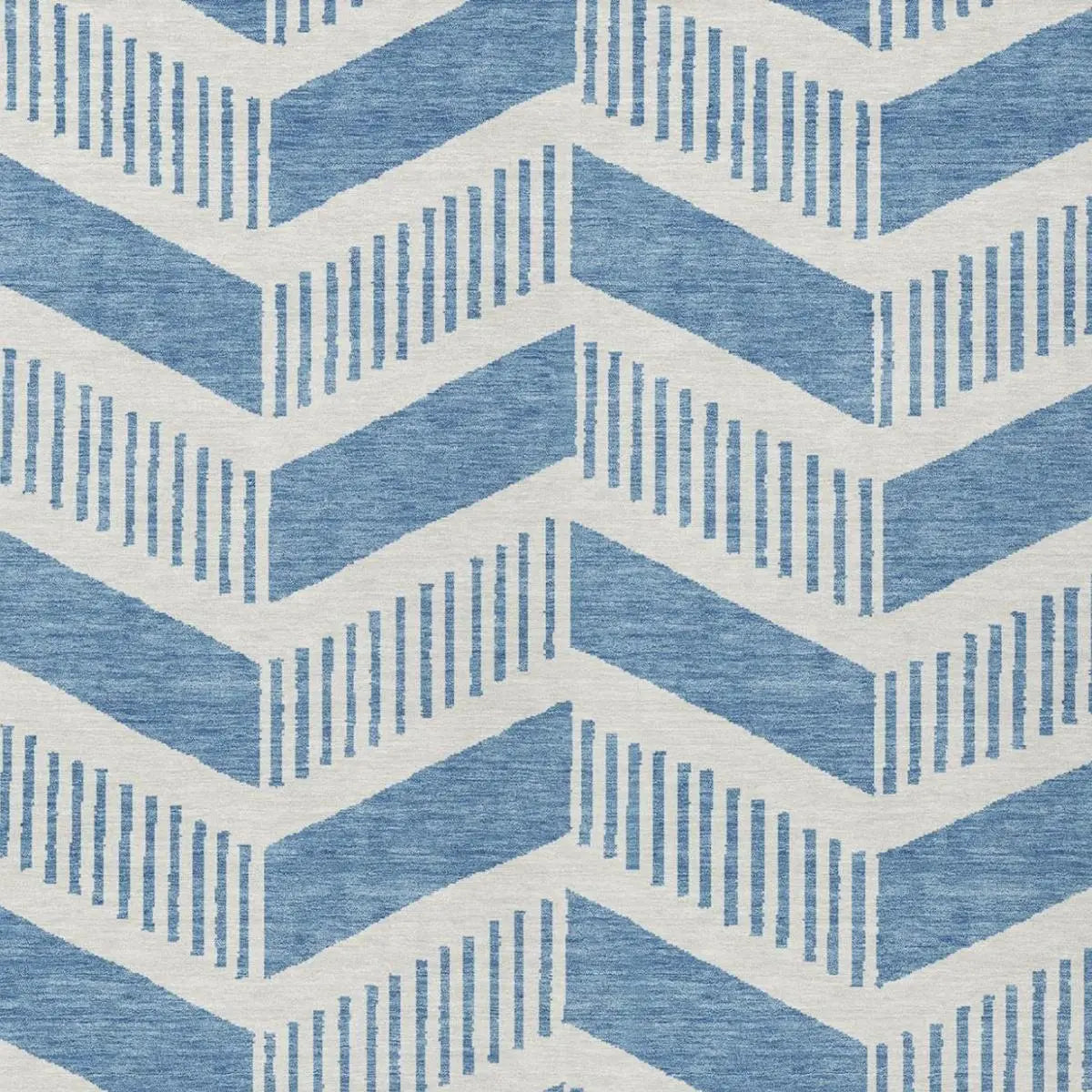9' X 12' Denim Blue And Blue Geometric Washable Indoor Outdoor Area Rug Homeroots Outdoor