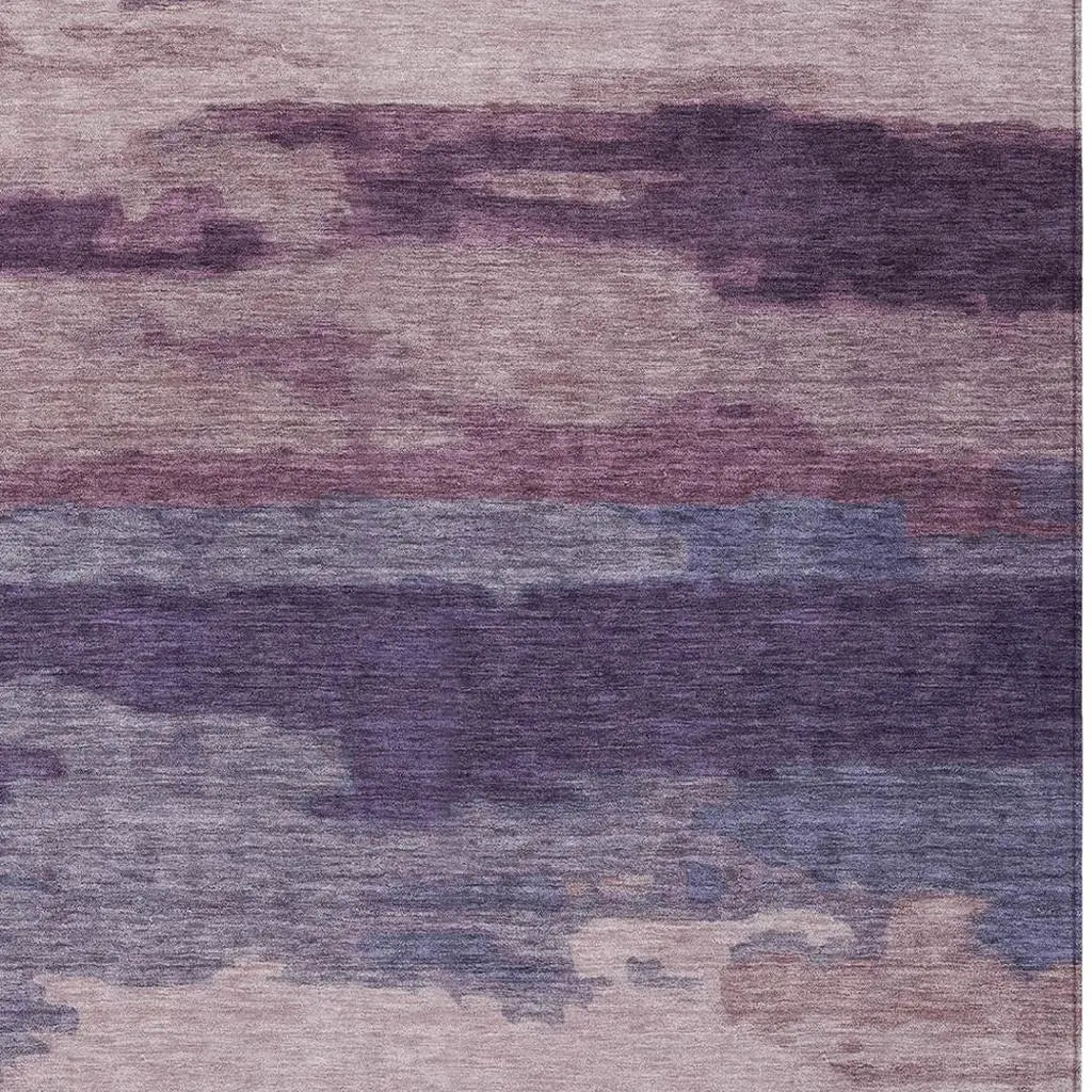 9' X 12' Eggplant And Purple Abstract Washable Indoor Outdoor Area Rug Homeroots Outdoor