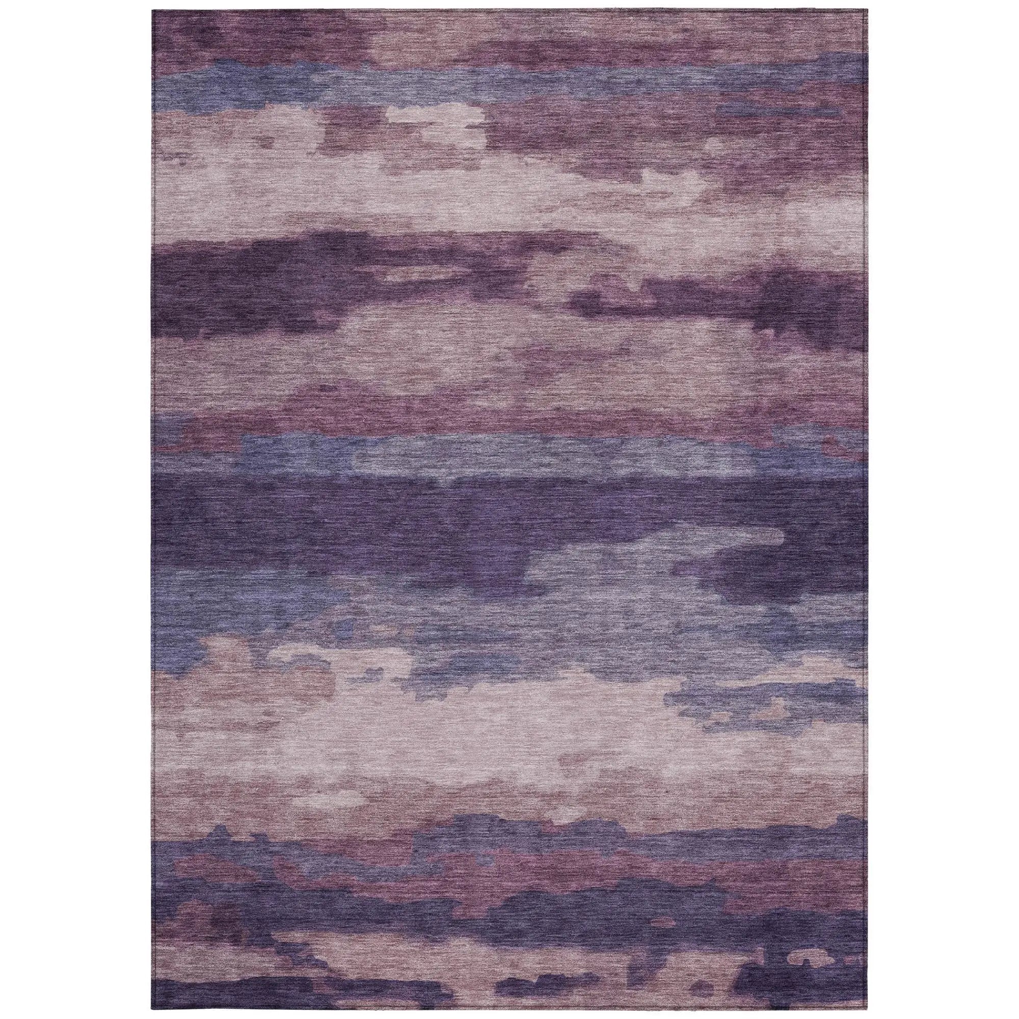 9' X 12' Eggplant And Purple Abstract Washable Indoor Outdoor Area Rug Homeroots Outdoor