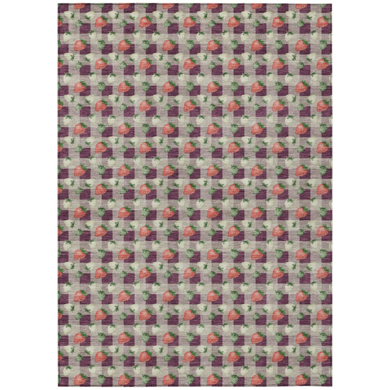 9' X 12' Eggplant And Purple Floral Washable Indoor Outdoor Area Rug Homeroots Outdoor