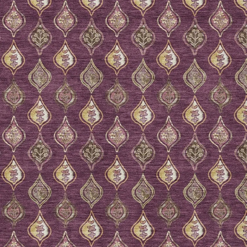 9' X 12' Eggplant And Purple Floral Washable Indoor Outdoor Area Rug Homeroots Outdoor