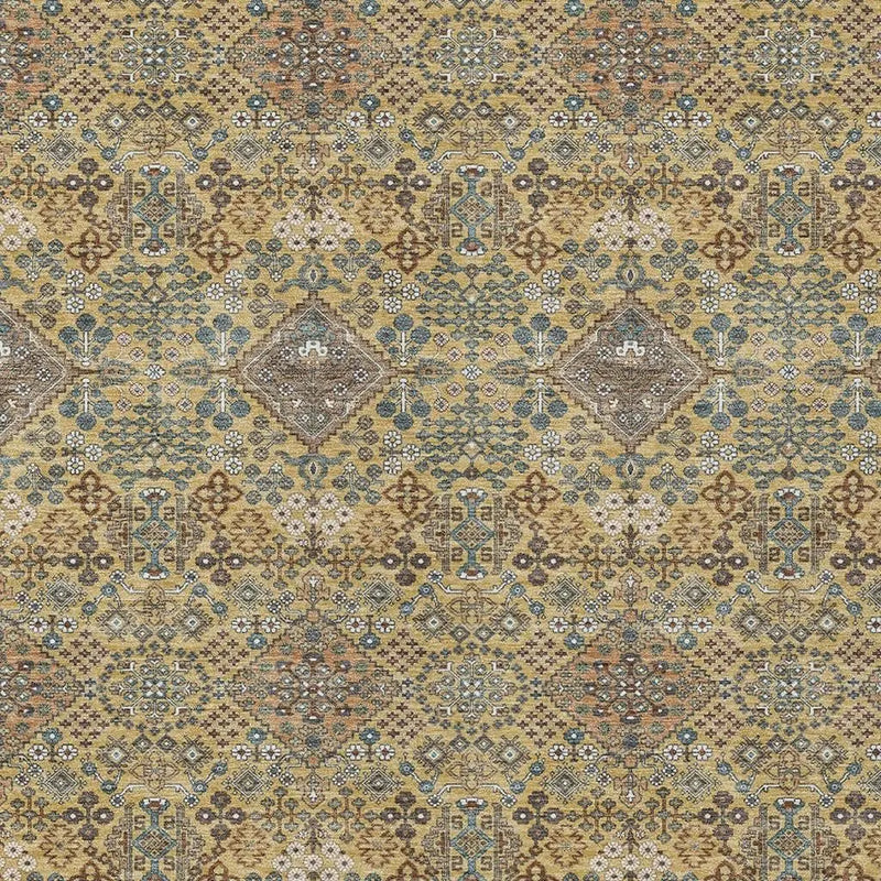 9' X 12' Gold And Copper Geometric Washable Indoor Outdoor Area Rug Homeroots Outdoor