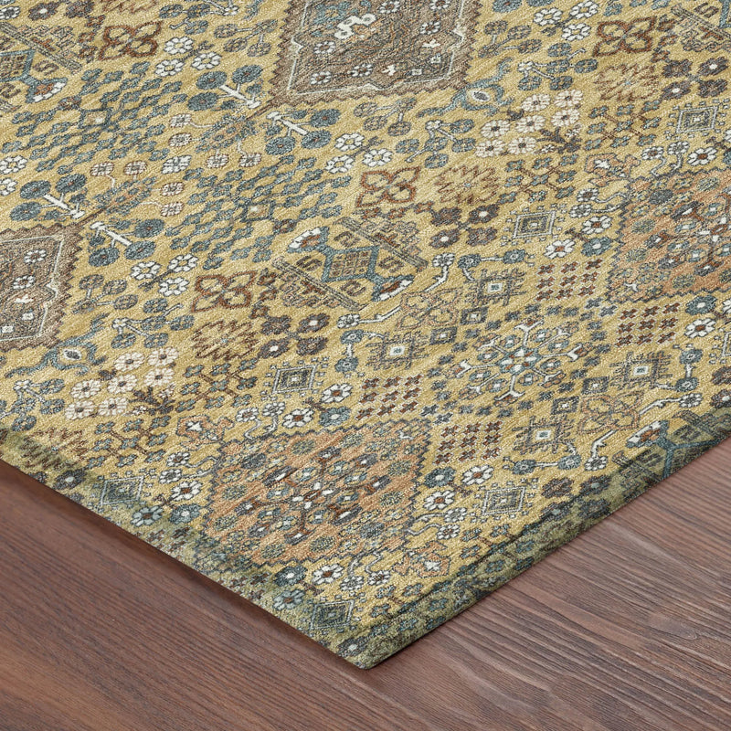 9' X 12' Gold And Copper Geometric Washable Indoor Outdoor Area Rug Homeroots Outdoor