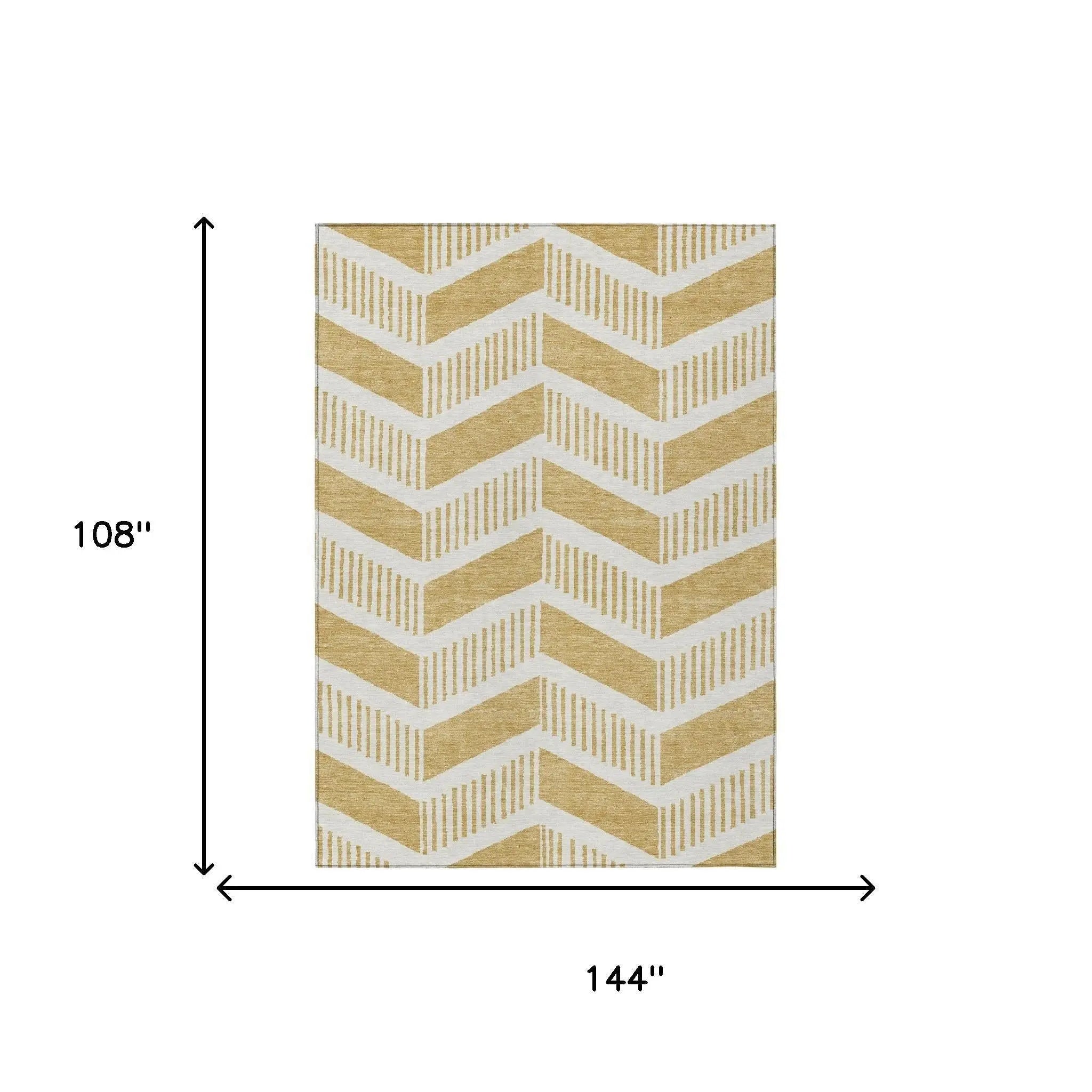9' X 12' Gold And Linen Geometric Washable Indoor Outdoor Area Rug Homeroots Outdoor