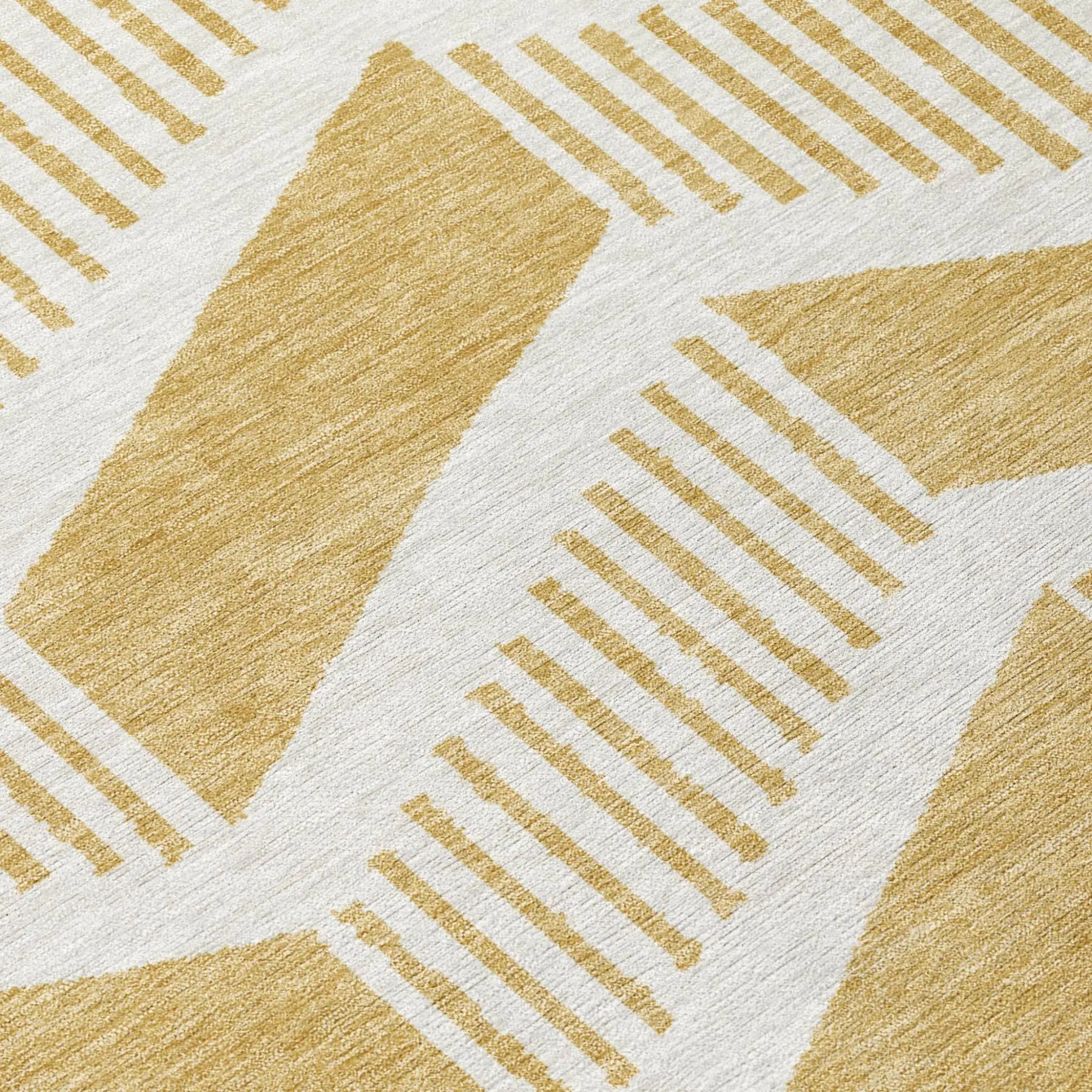 9' X 12' Gold And Linen Geometric Washable Indoor Outdoor Area Rug Homeroots Outdoor