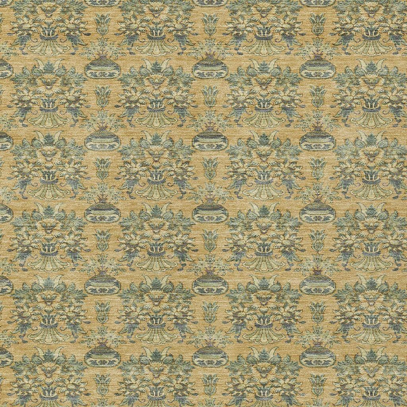 9' X 12' Gold And Silver Floral Washable Indoor Outdoor Area Rug Homeroots Outdoor