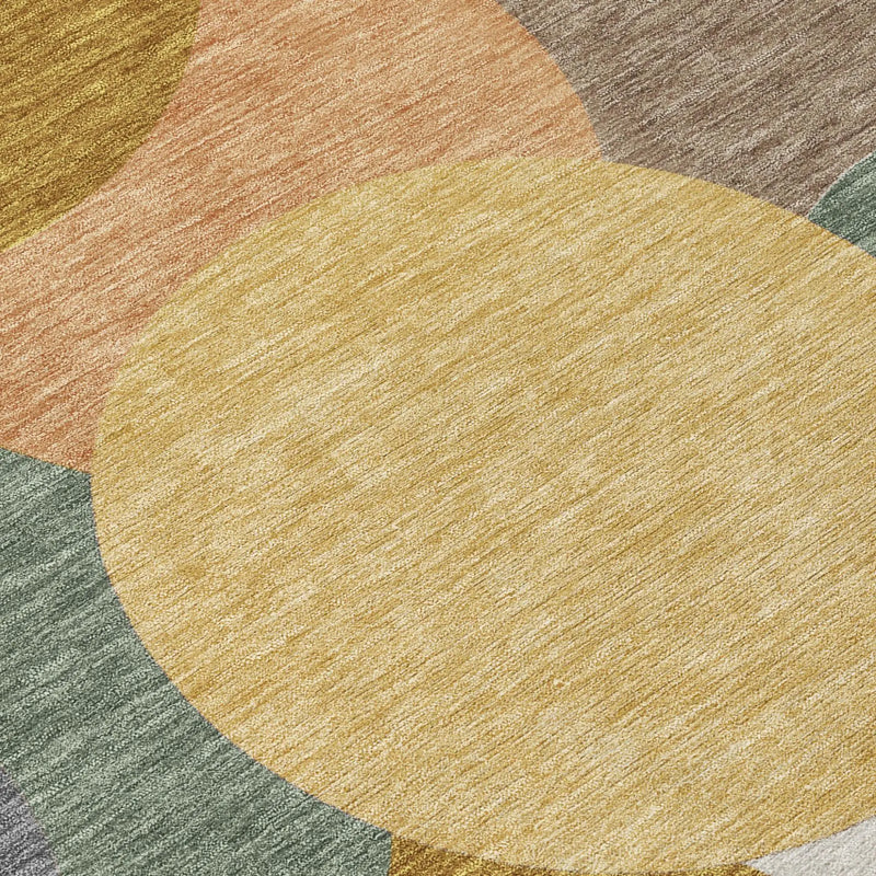 9' X 12' Gold And Walnut Geometric Washable Indoor Outdoor Area Rug Homeroots Outdoor