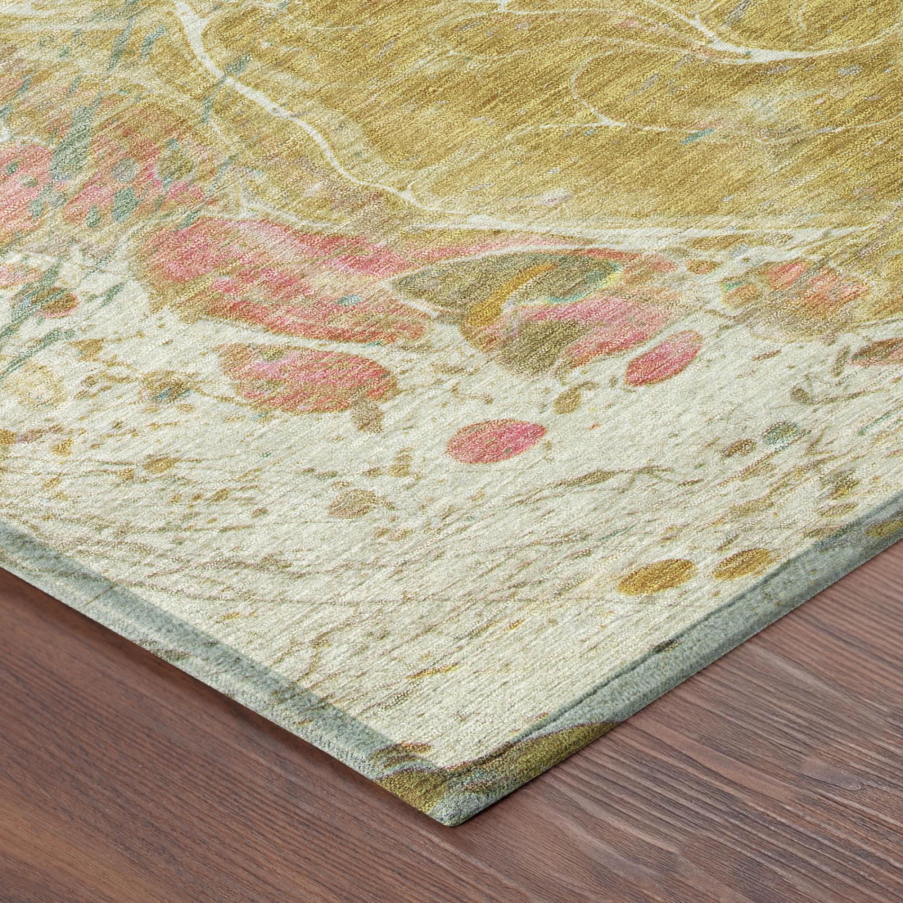 9' X 12' Gold And Wheat Abstract Washable Indoor Outdoor Area Rug Homeroots Outdoor
