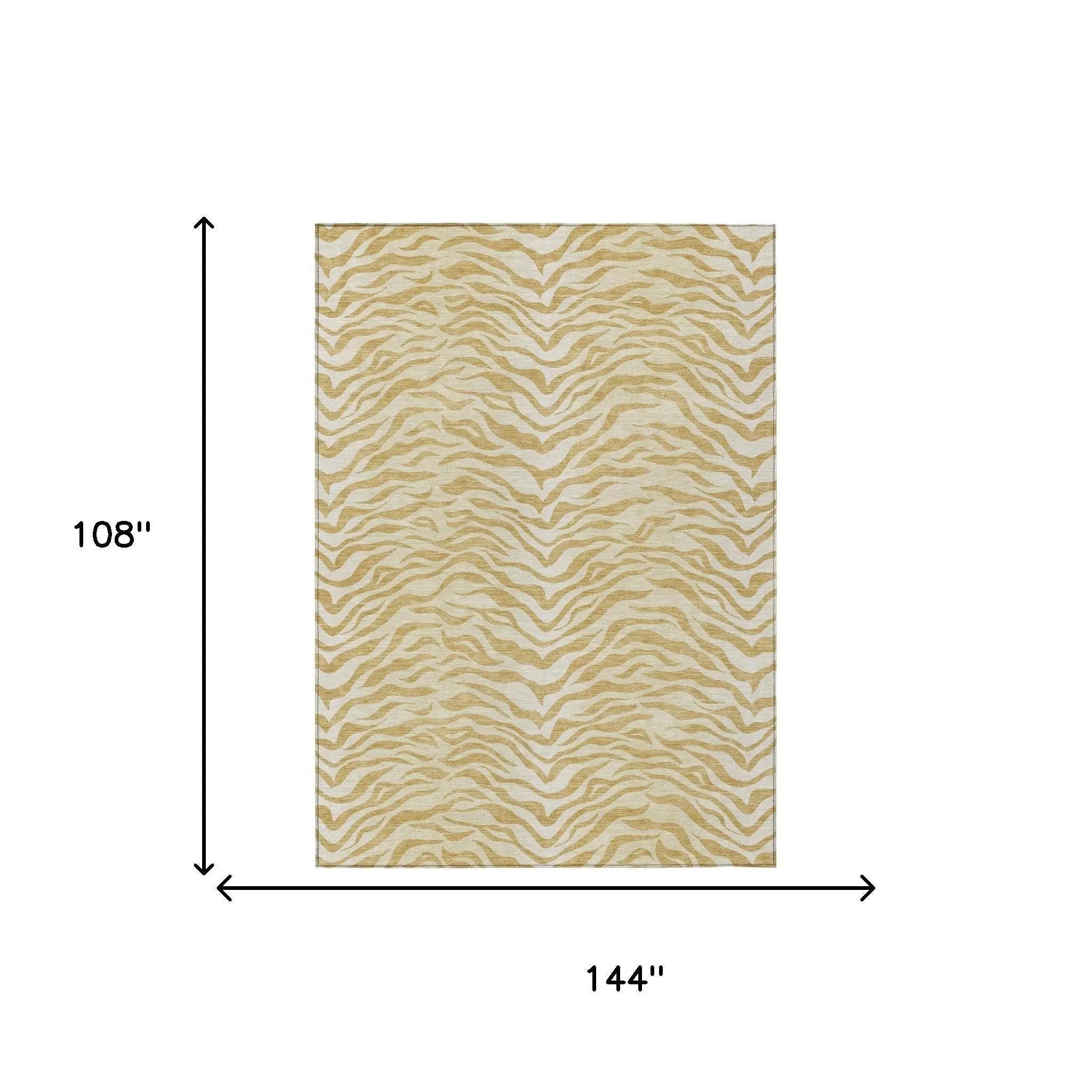 9' X 12' Gold And Wheat Animal Print Washable Indoor Outdoor Area Rug Homeroots Outdoor