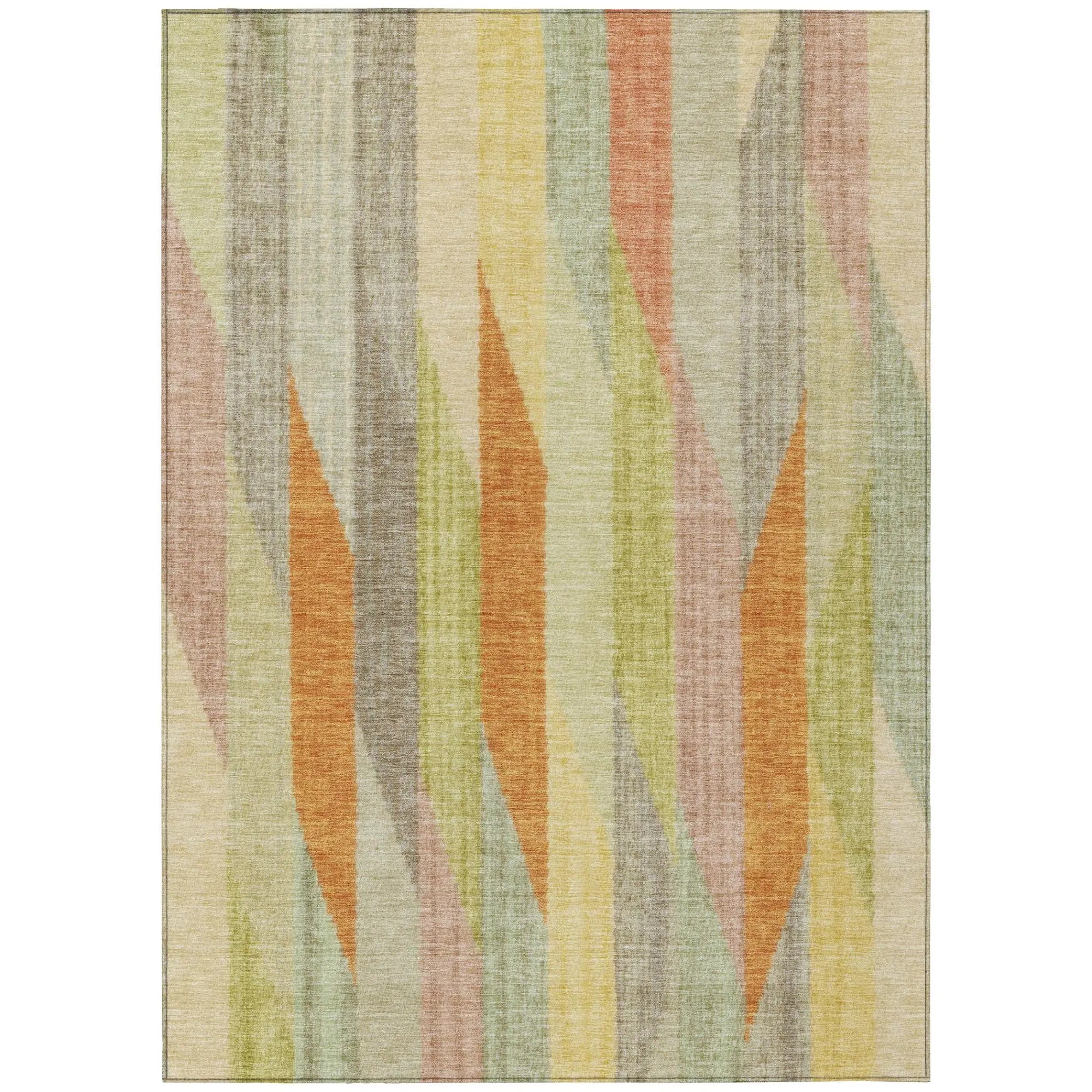 9' X 12' Gold And Wheat Striped Washable Indoor Outdoor Area Rug Homeroots Outdoor