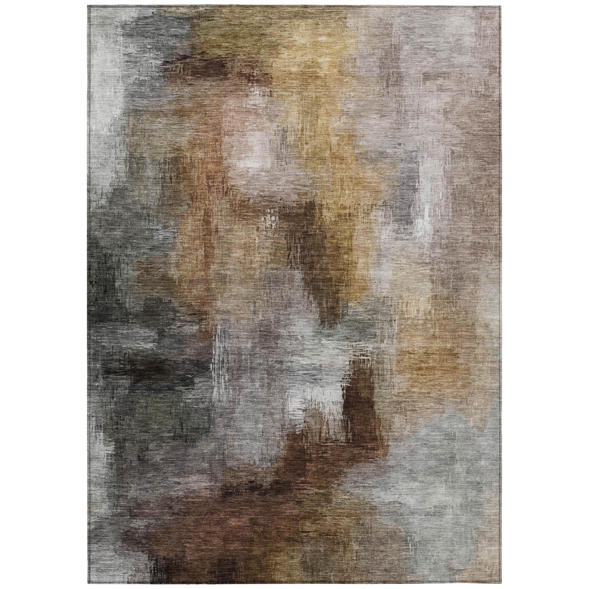 9' X 12' Granite Gray And Gray Abstract Washable Indoor Outdoor Area Rug Homeroots Outdoor