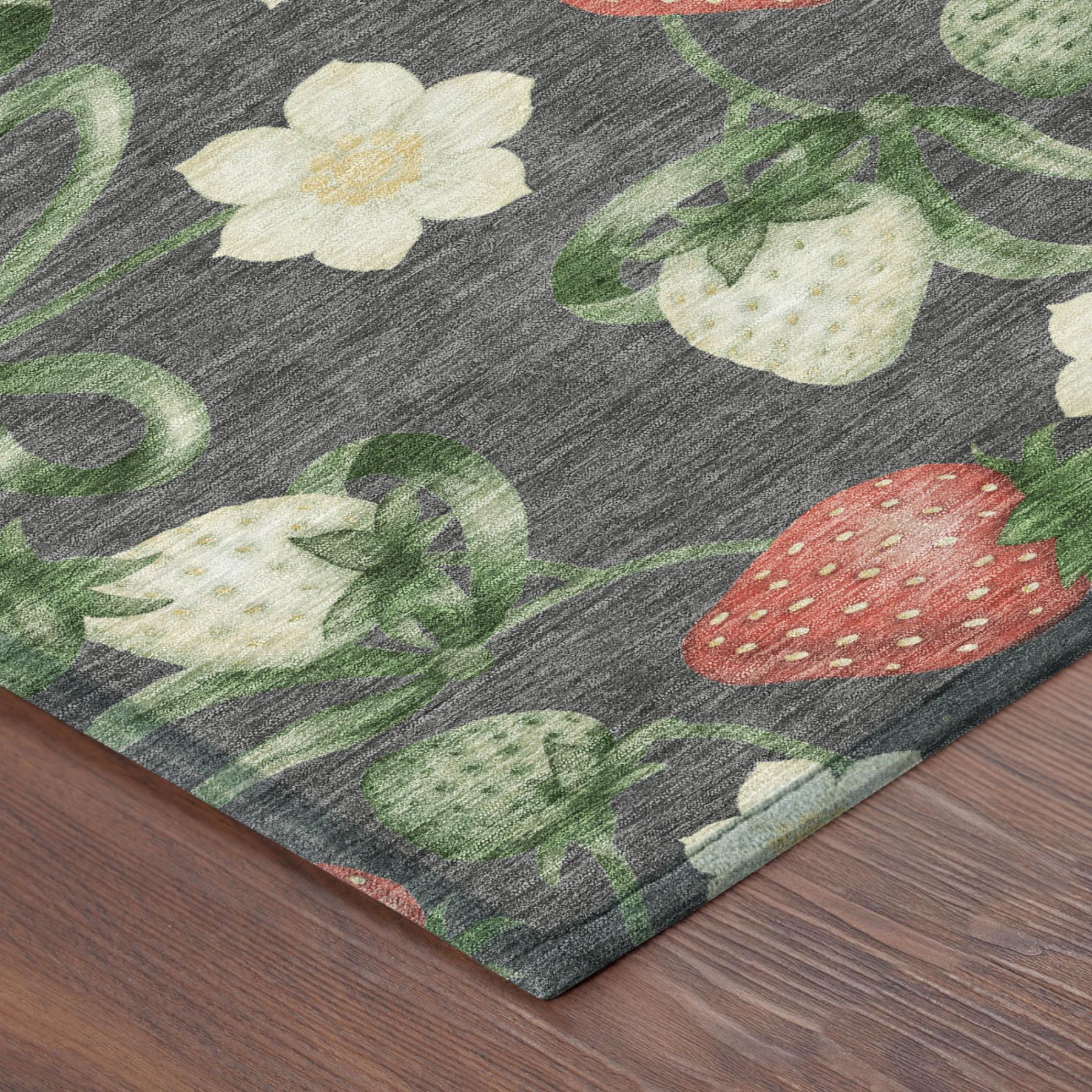 9' X 12' Graphite And Gray Floral Washable Indoor Outdoor Area Rug Homeroots Outdoor