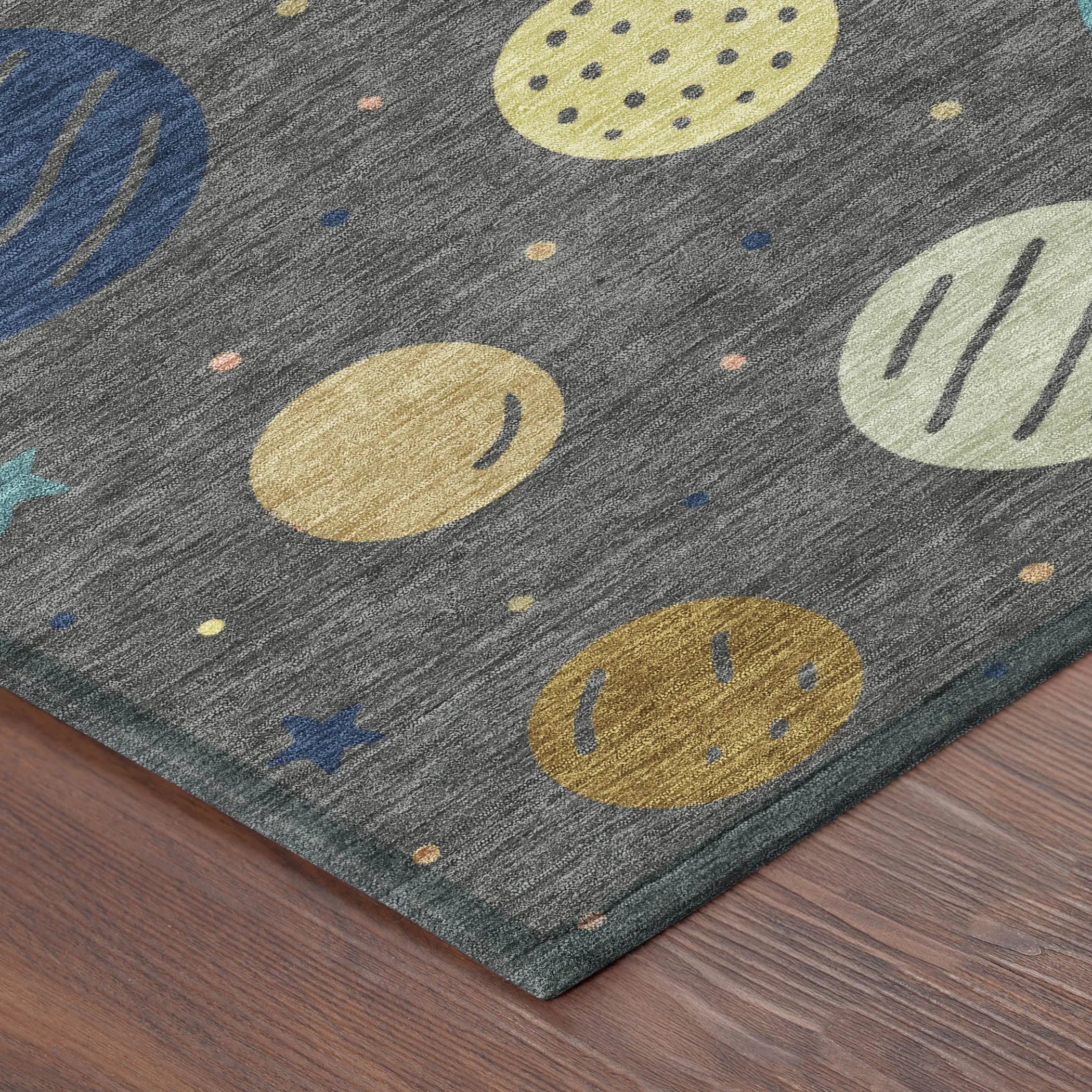 9' X 12' Graphite And Gray Floral Washable Indoor Outdoor Area Rug Homeroots Outdoor