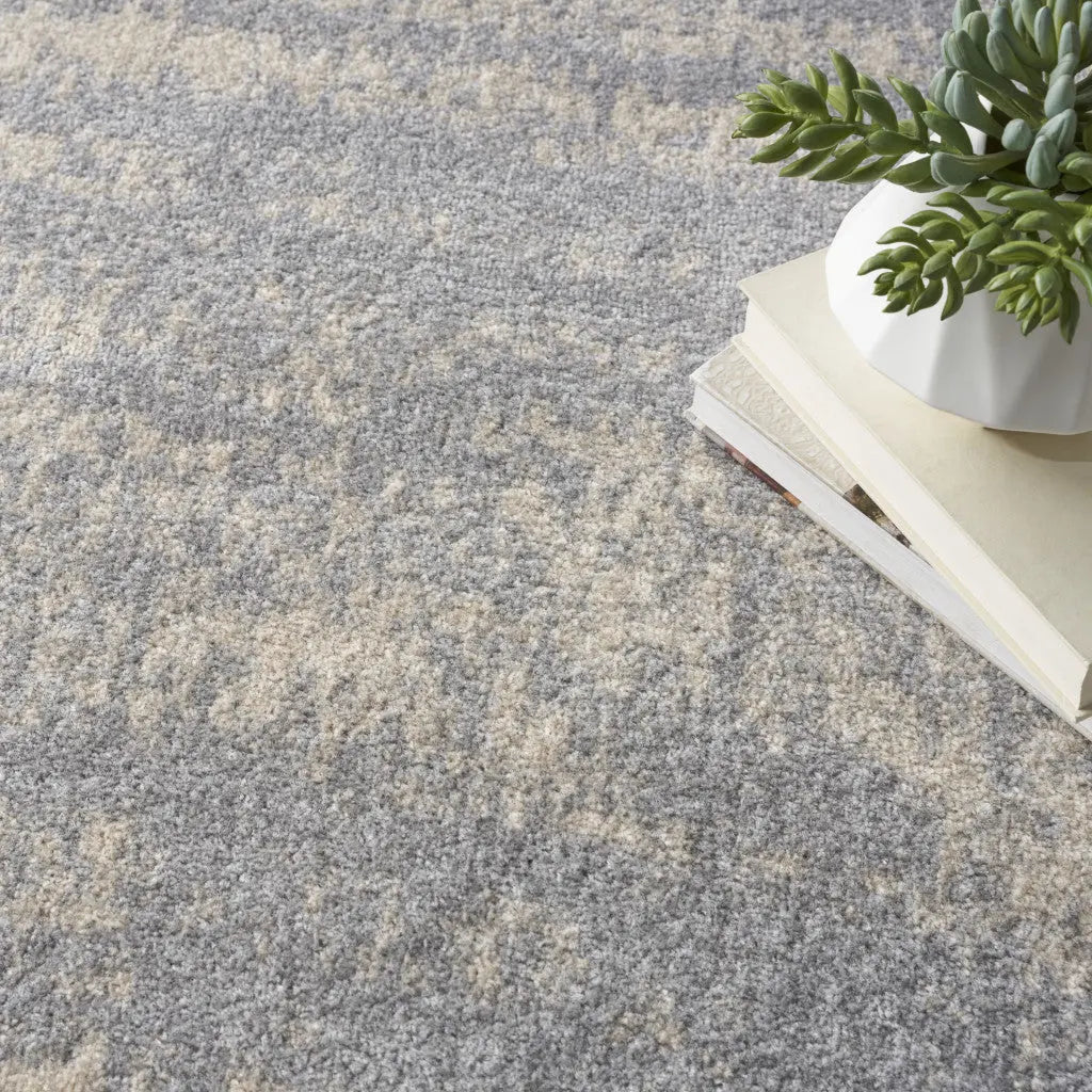 9' X 12' Gray And Beige Abstract Indoor Outdoor Area Rug Homeroots Outdoor