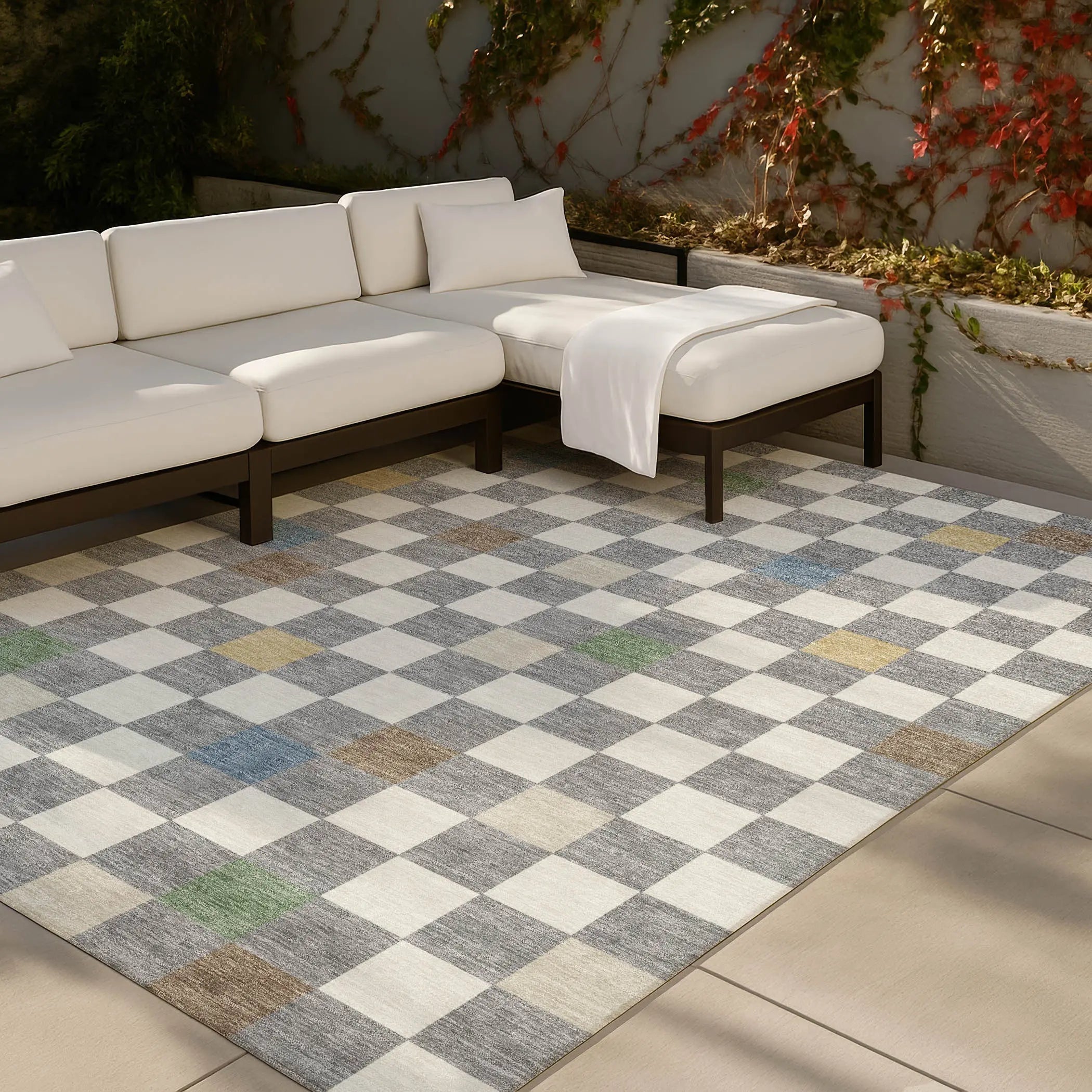 9' X 12' Gray And Beige Geometric Washable Indoor Outdoor Area Rug Homeroots Outdoor
