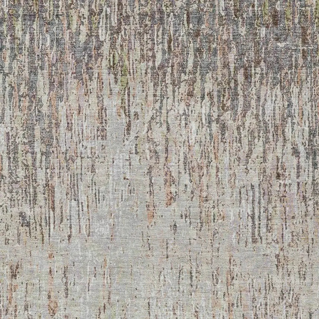 9' X 12' Gray And Beige Striped Washable Indoor Outdoor Area Rug Homeroots Outdoor