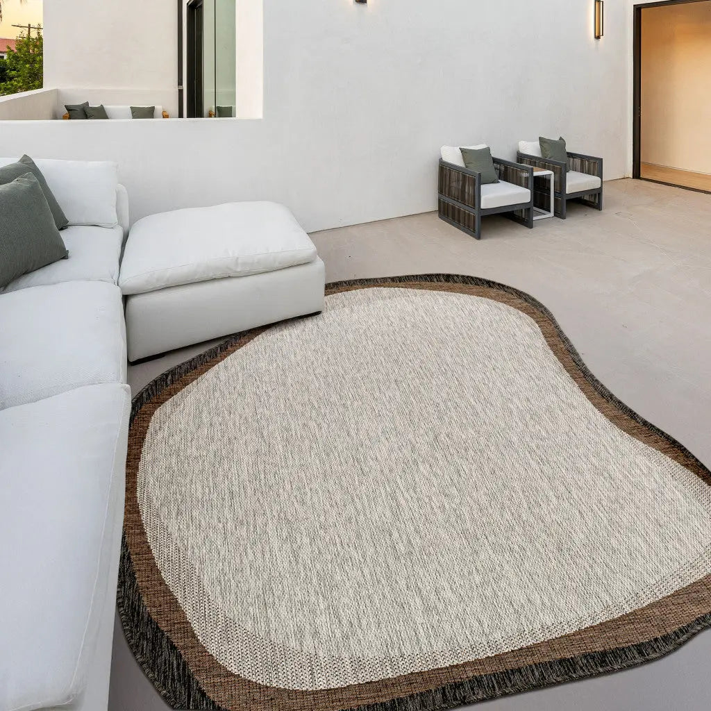 9' X 12' Gray And Black Abstract Indoor Outdoor Area Rug Homeroots Outdoor