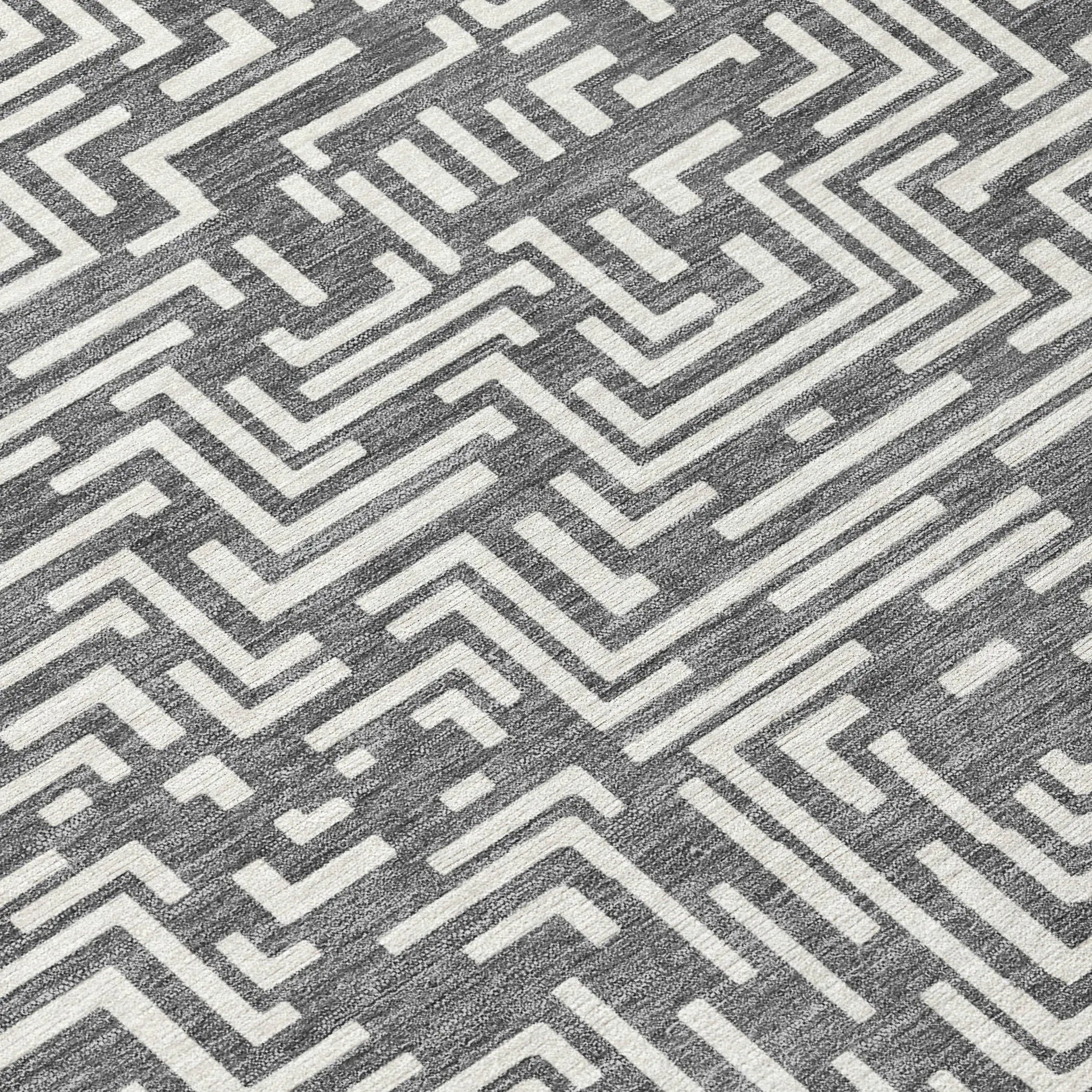 9' X 12' Gray And Brown Geometric Washable Indoor Outdoor Area Rug Homeroots Outdoor