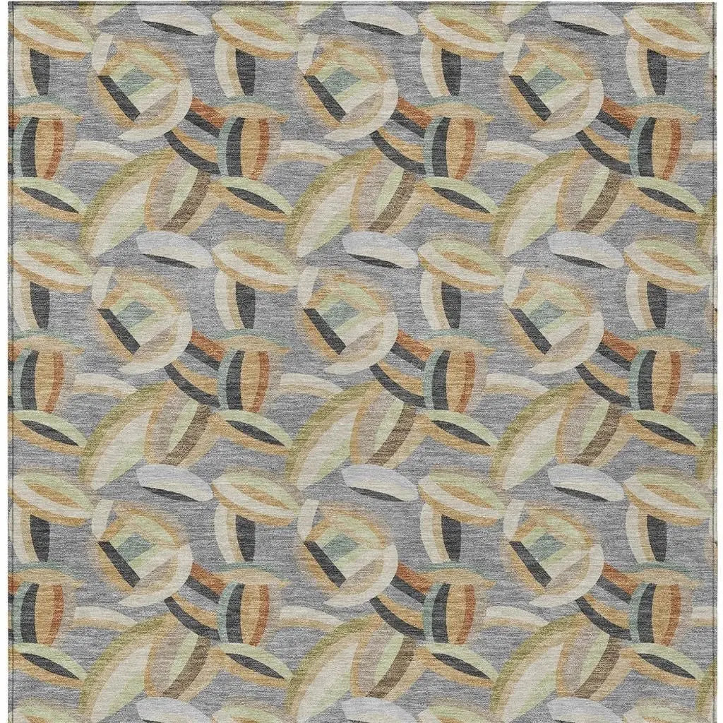 9' X 12' Gray And Charcoal Abstract Washable Indoor Outdoor Area Rug Homeroots Outdoor