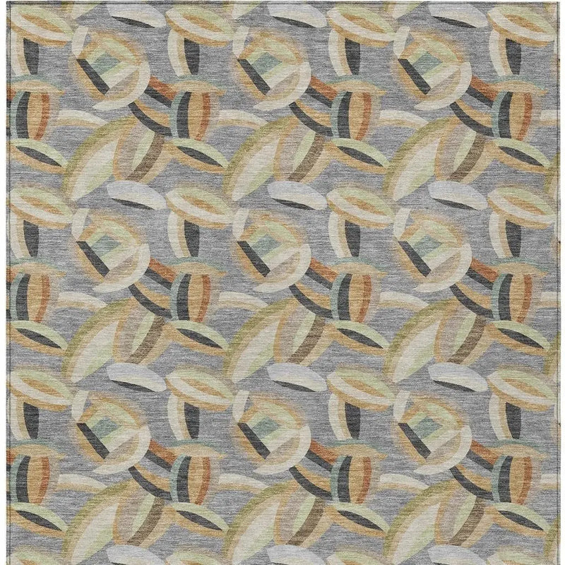 9' X 12' Gray And Charcoal Abstract Washable Indoor Outdoor Area Rug Homeroots Outdoor