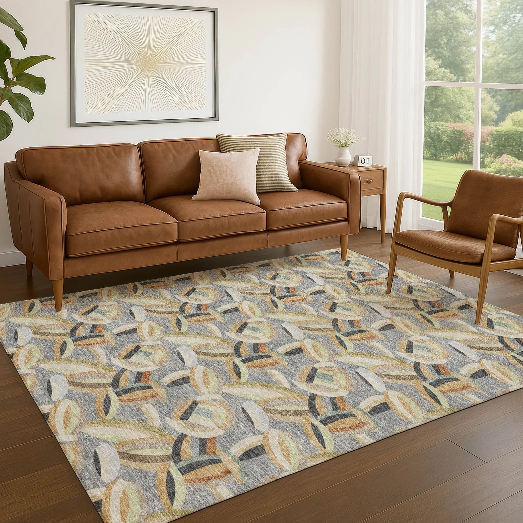 9' X 12' Gray And Charcoal Abstract Washable Indoor Outdoor Area Rug Homeroots Outdoor