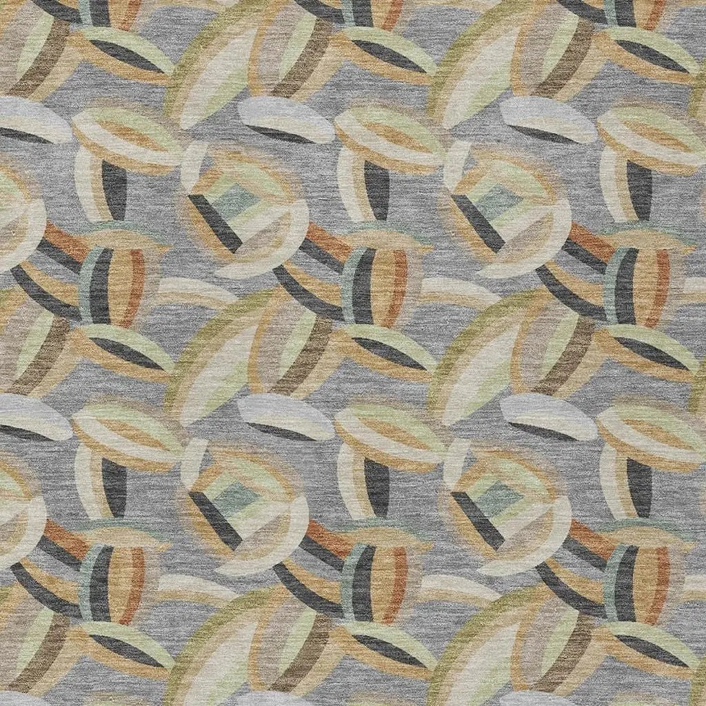 9' X 12' Gray And Charcoal Abstract Washable Indoor Outdoor Area Rug Homeroots Outdoor