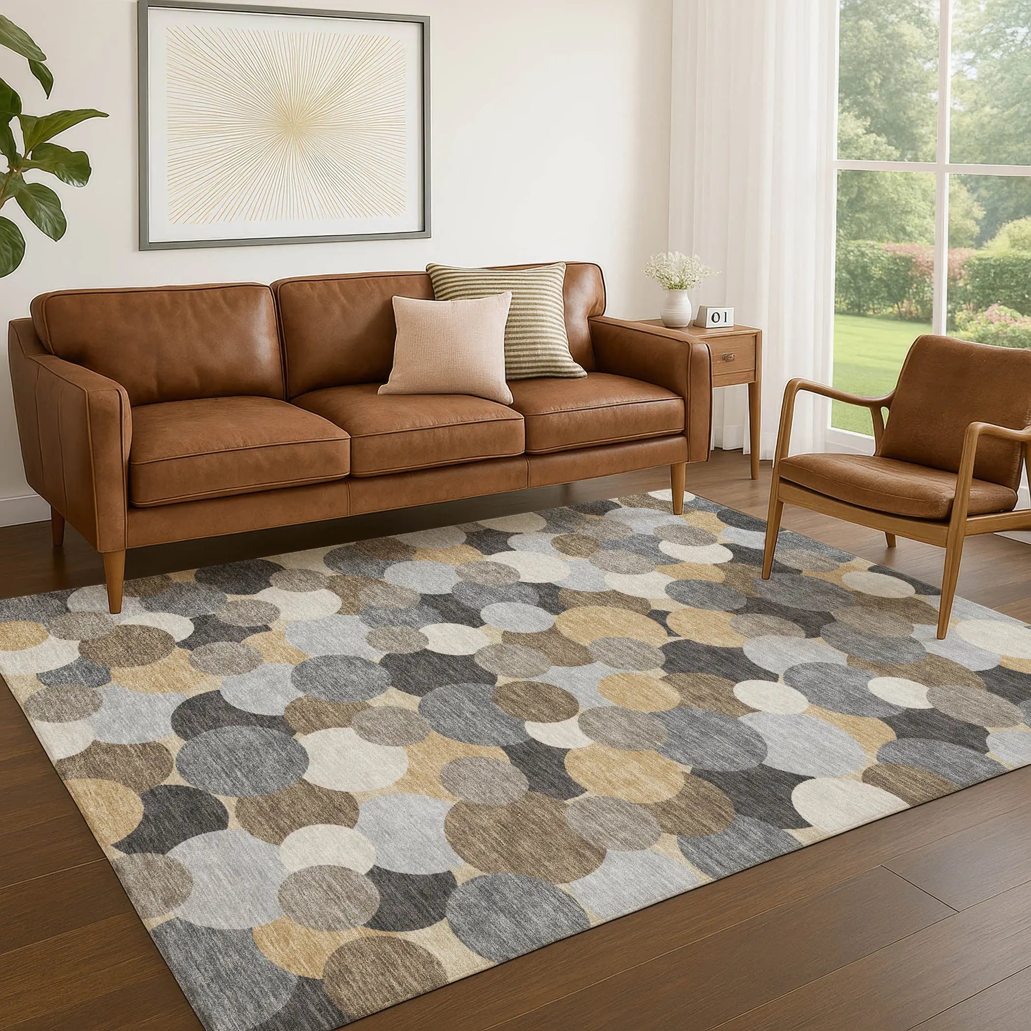 9' X 12' Gray And Chocolate Geometric Washable Indoor Outdoor Area Rug Homeroots Outdoor