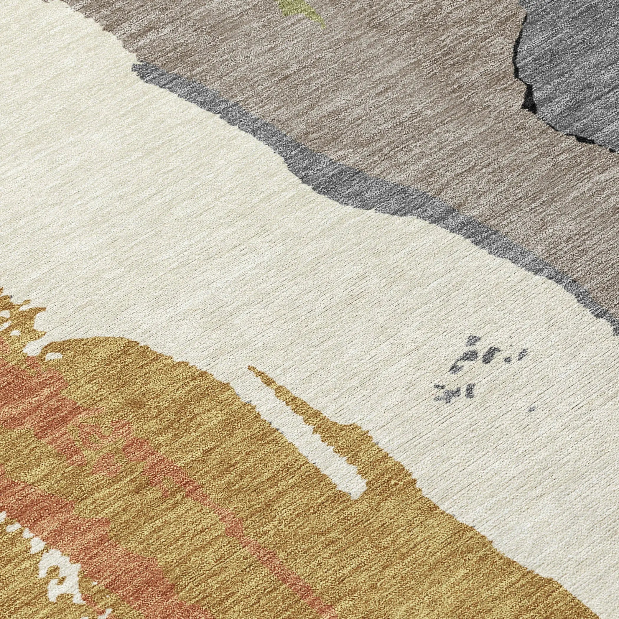 9' X 12' Gray And Copper Abstract Washable Indoor Outdoor Area Rug Homeroots Outdoor