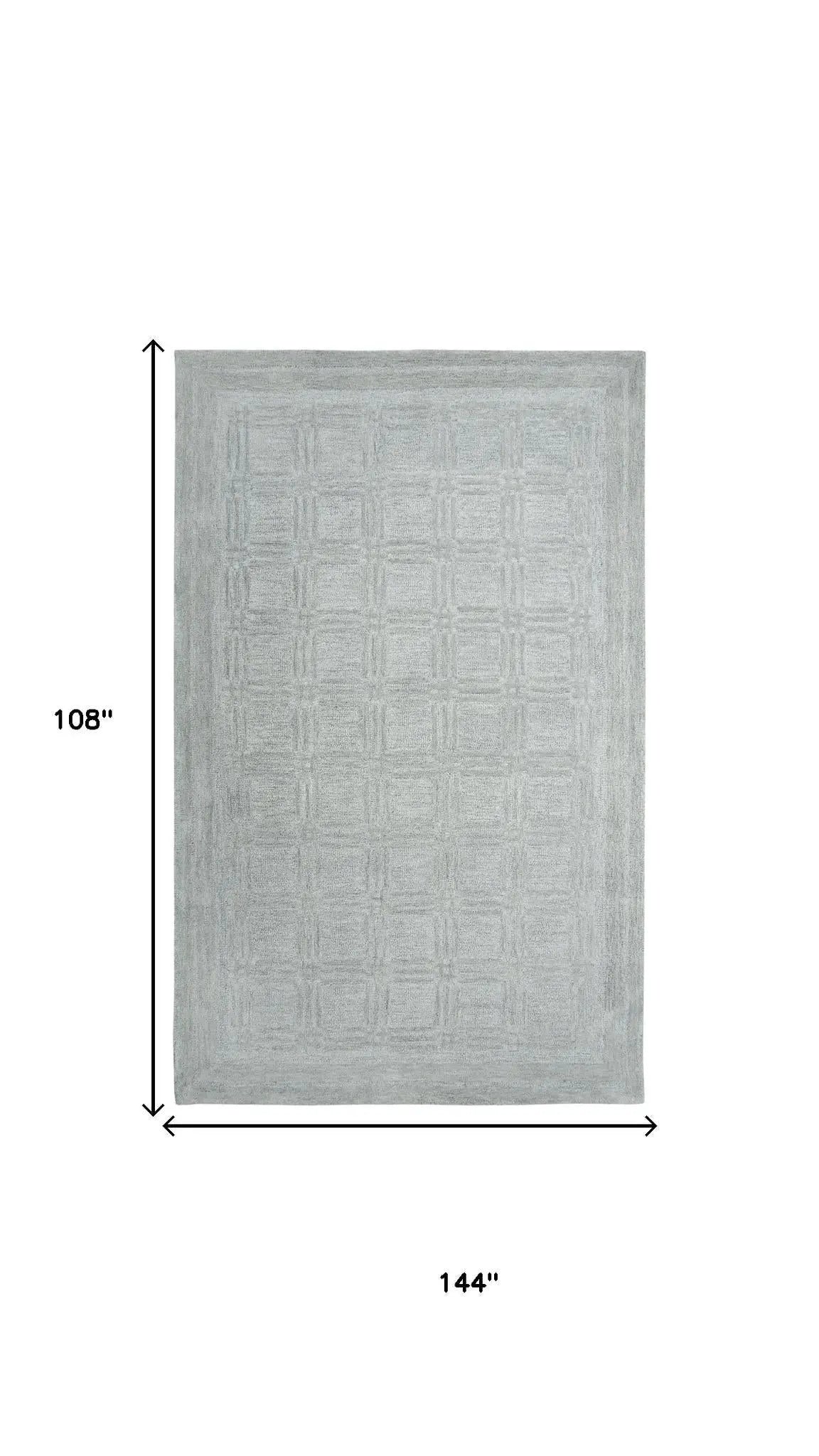 9' X 12' Gray And Dark Gray Wool Checkered Hand Tufted Area Rug Homeroots Home Decor