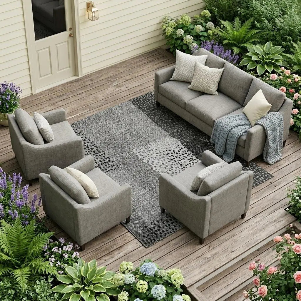 9' X 12' Gray And Graphite Abstract Washable Indoor Outdoor Area Rug Homeroots Outdoor