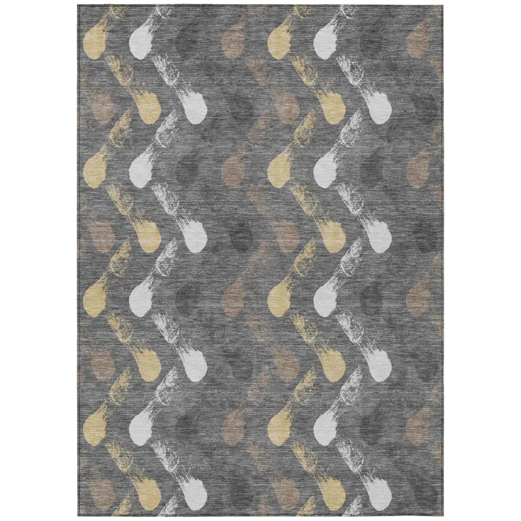 9' X 12' Gray And Graphite Geometric Washable Indoor Outdoor Area Rug Homeroots Outdoor