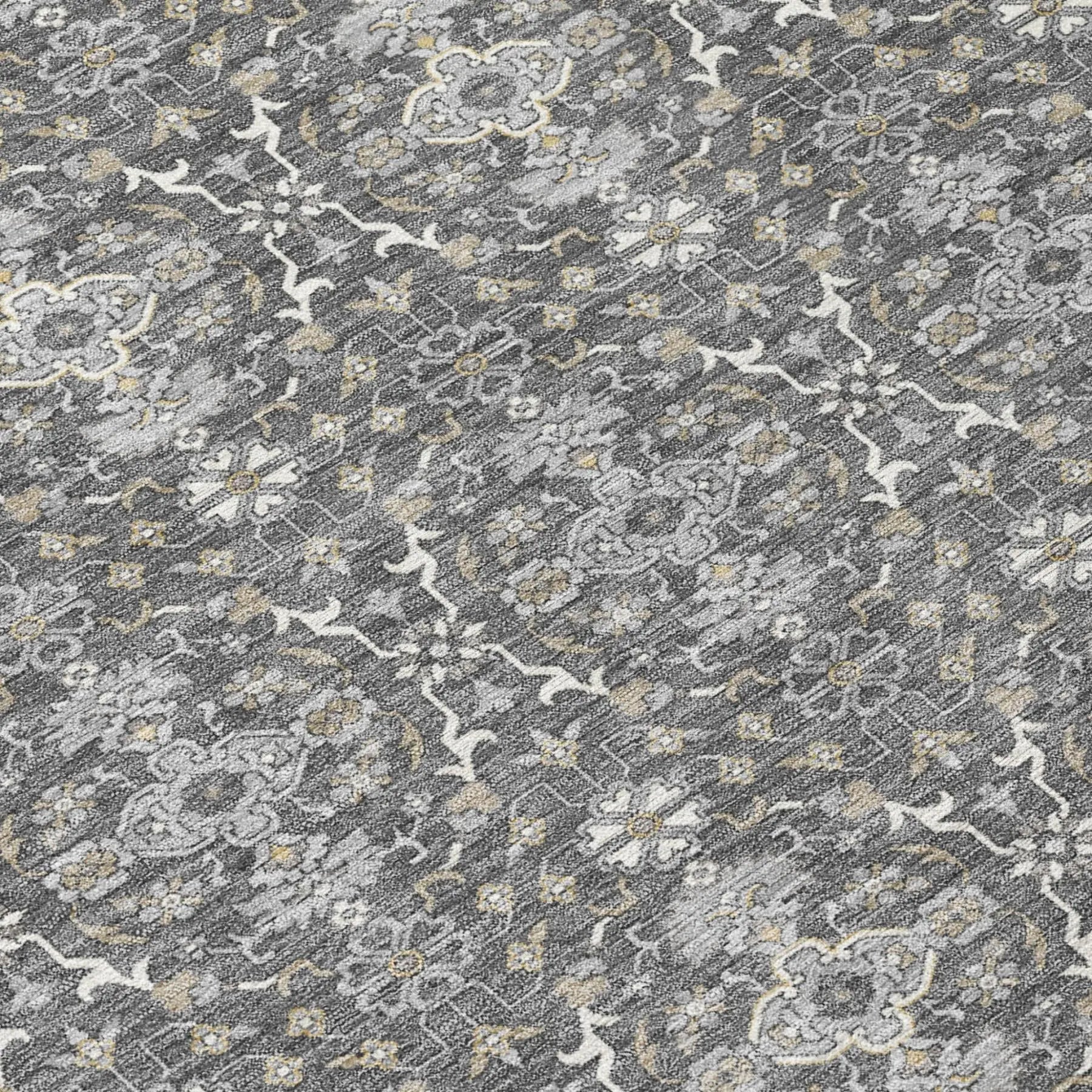 9' X 12' Gray And Graphite Oriental Washable Indoor Outdoor Area Rug Homeroots Outdoor