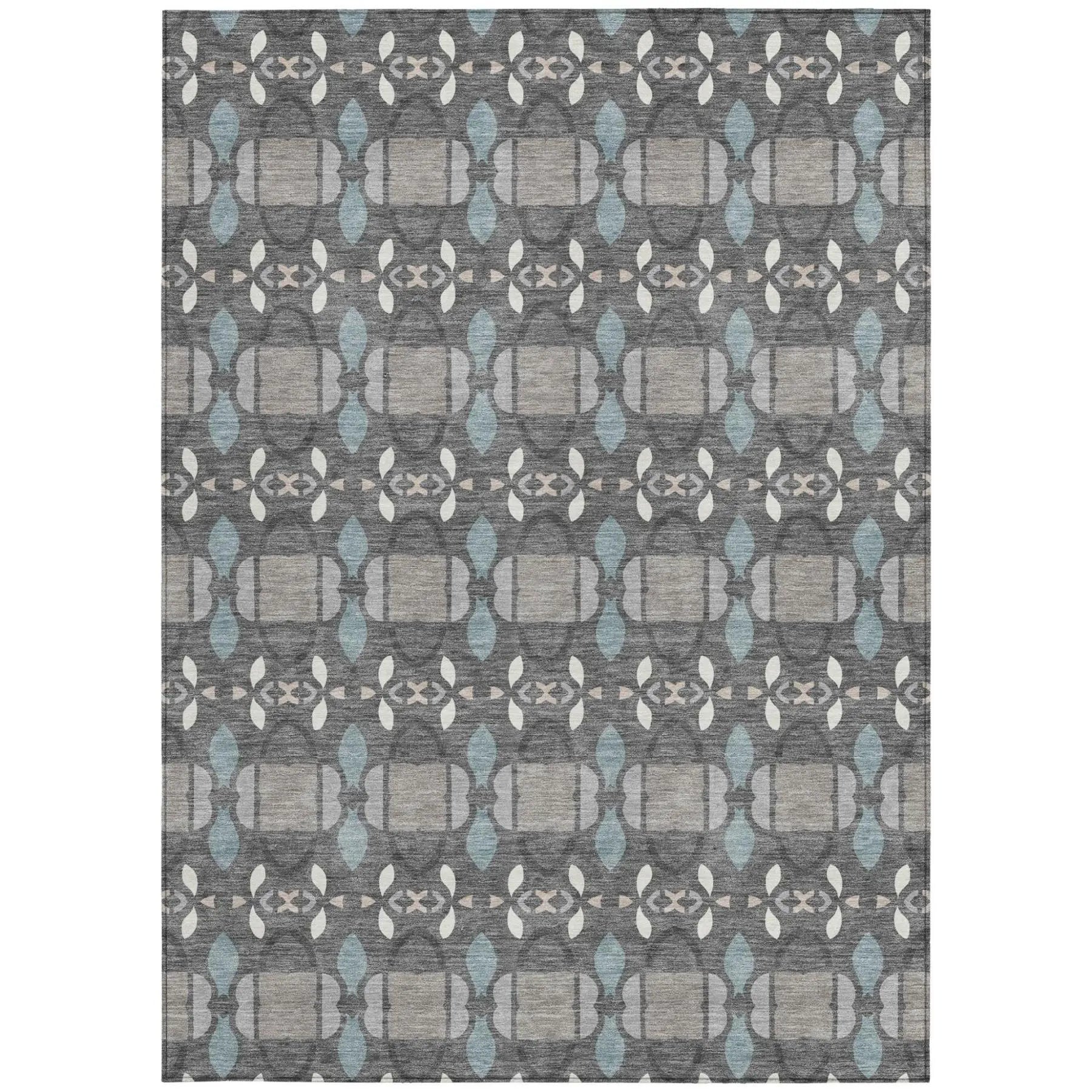 9' X 12' Gray And Graphite Striped Washable Indoor Outdoor Area Rug Homeroots Outdoor