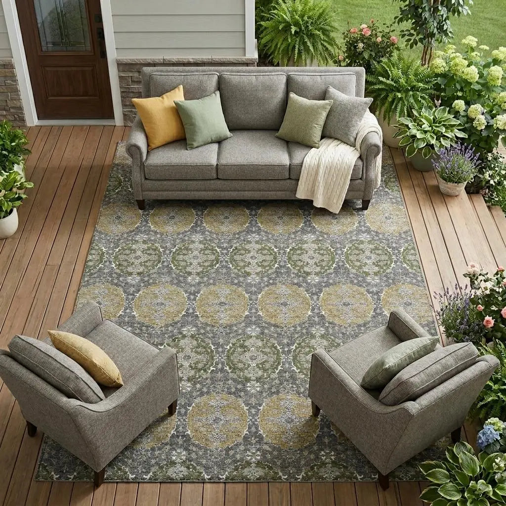 9' X 12' Gray And Graphite Striped Washable Indoor Outdoor Area Rug Homeroots Outdoor