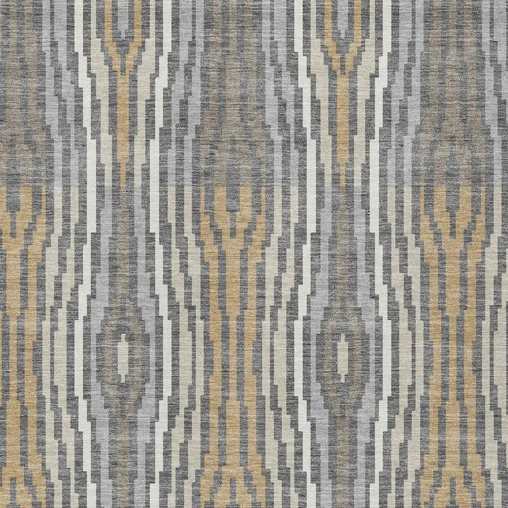 9' X 12' Gray And Ivory Abstract Washable Indoor Outdoor Area Rug Homeroots Outdoor