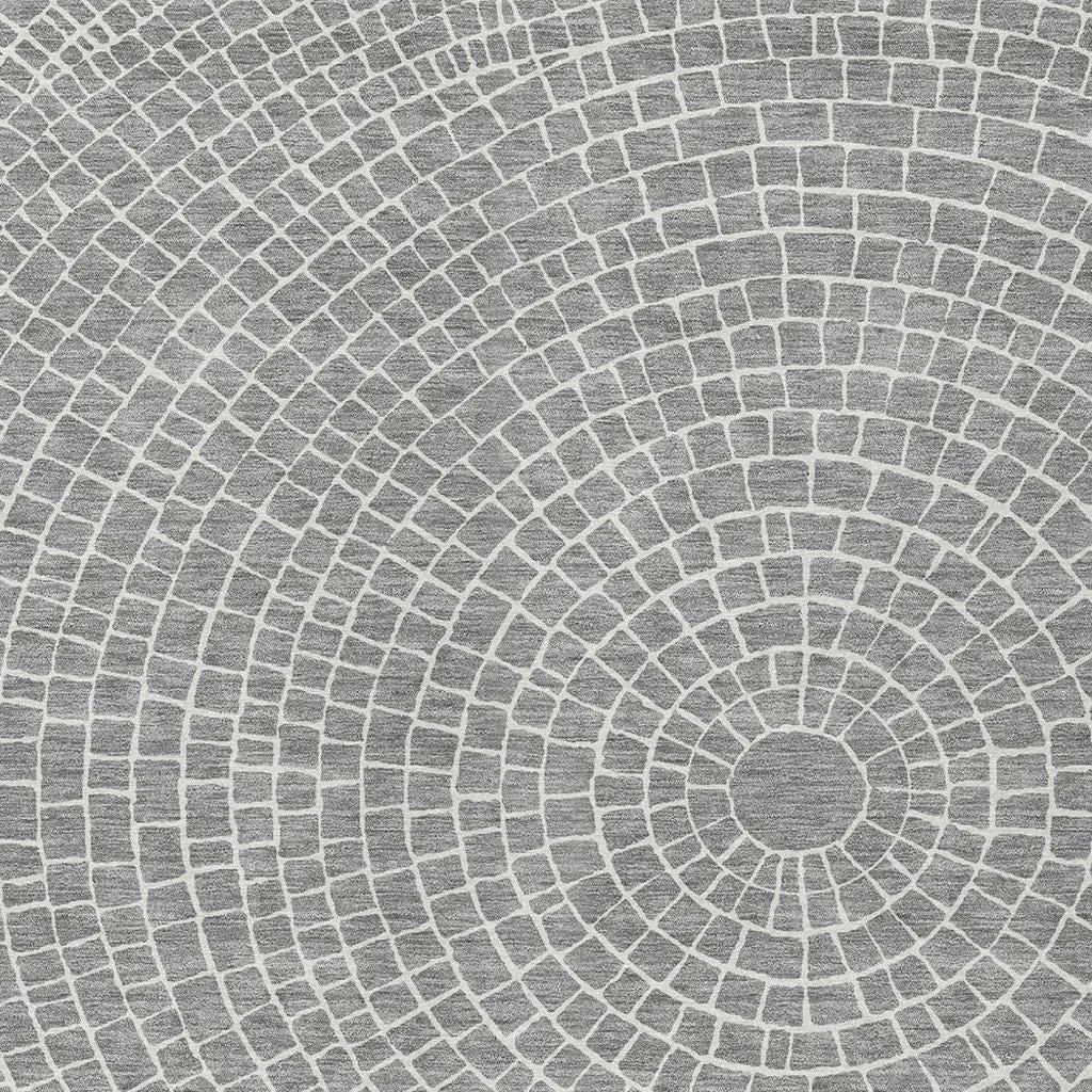 9' X 12' Gray And Ivory Geometric Washable Indoor Outdoor Area Rug Homeroots Outdoor