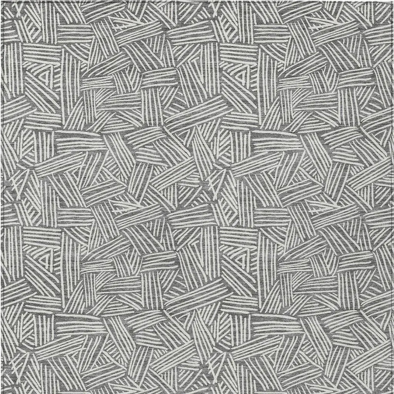 9' X 12' Gray And Ivory Geometric Washable Indoor Outdoor Area Rug Homeroots Outdoor